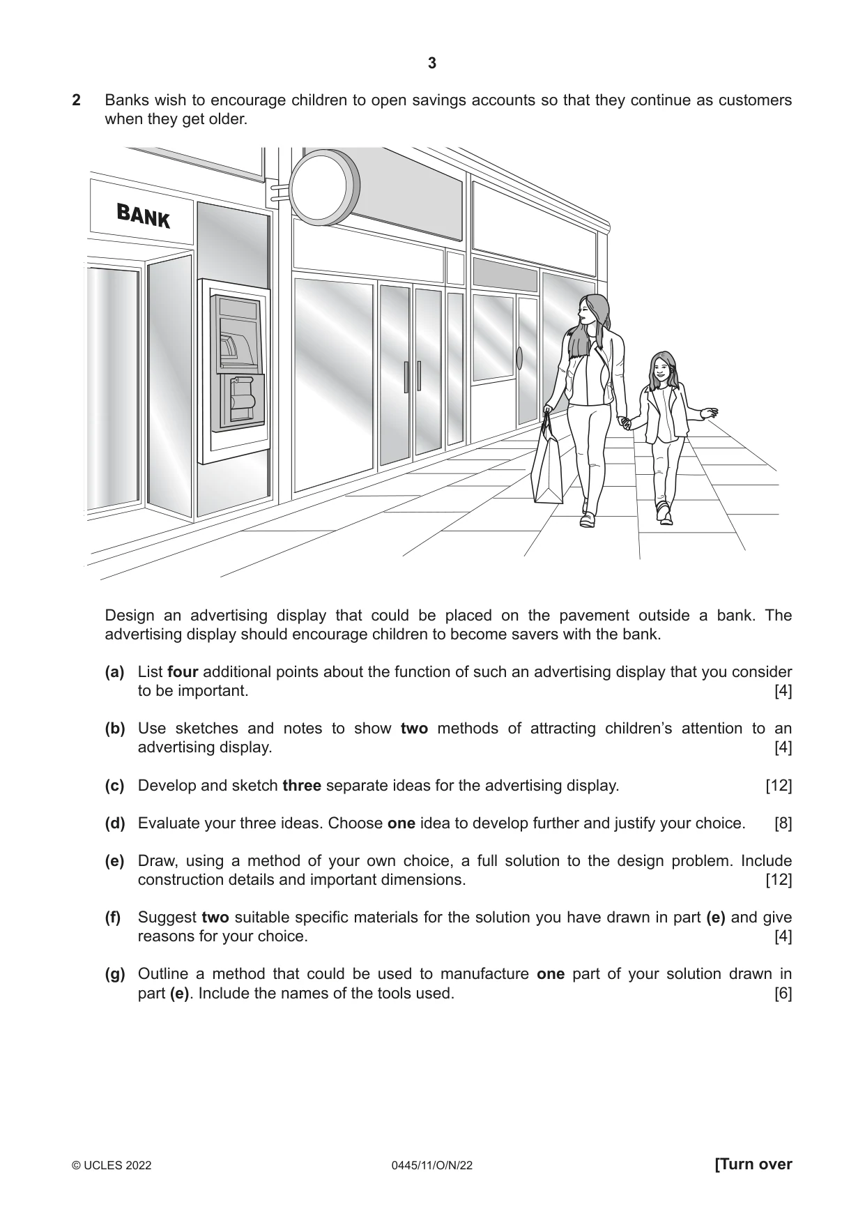 Cambridge IGCSE Design and Technology 0445 2022 Oct/Nov Paper 1 · Variant 1 question paper, page 3 of 4