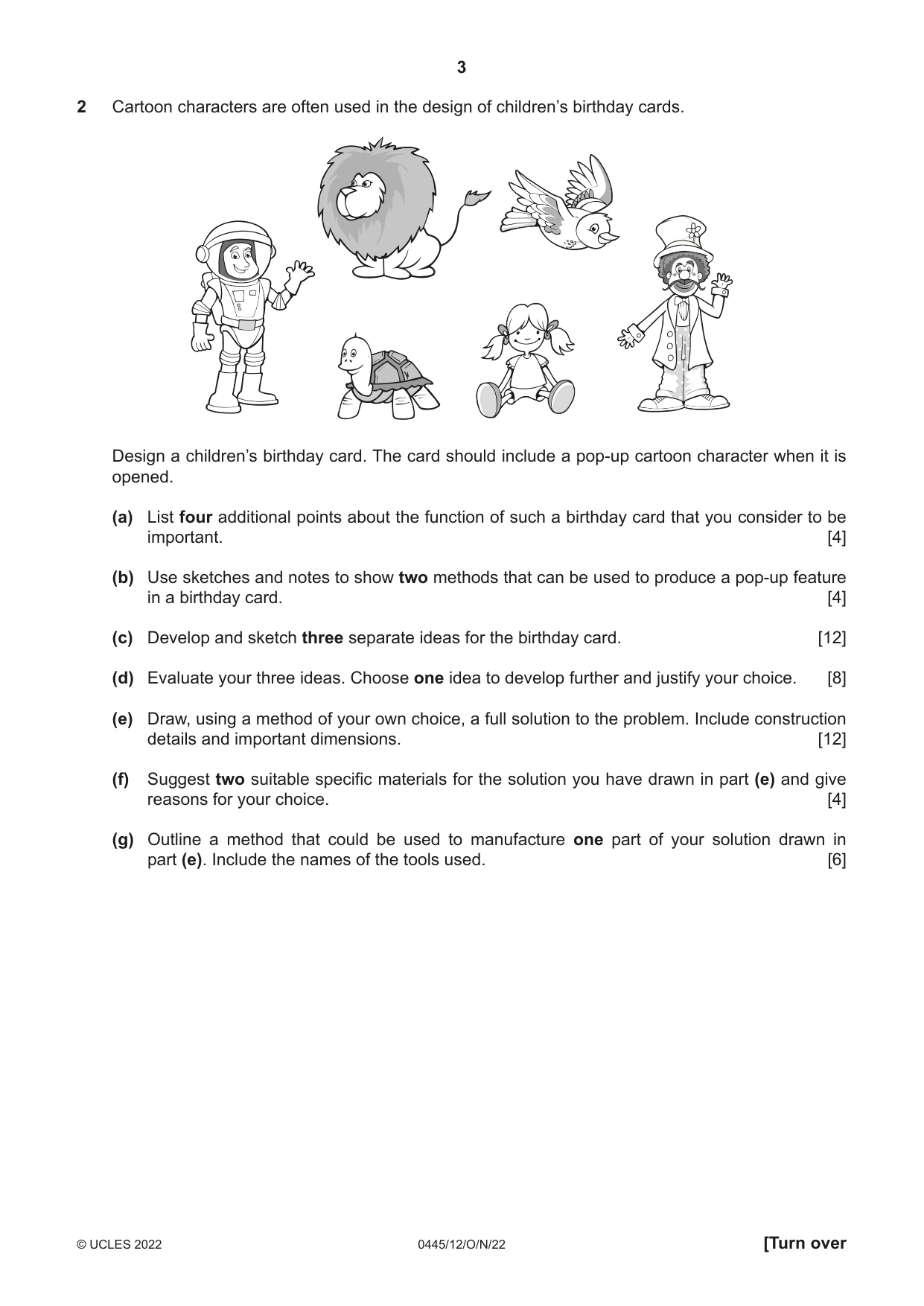 Cambridge IGCSE Design and Technology 0445 2022 Oct/Nov Paper 1 · Variant 2 question paper, page 3 of 4