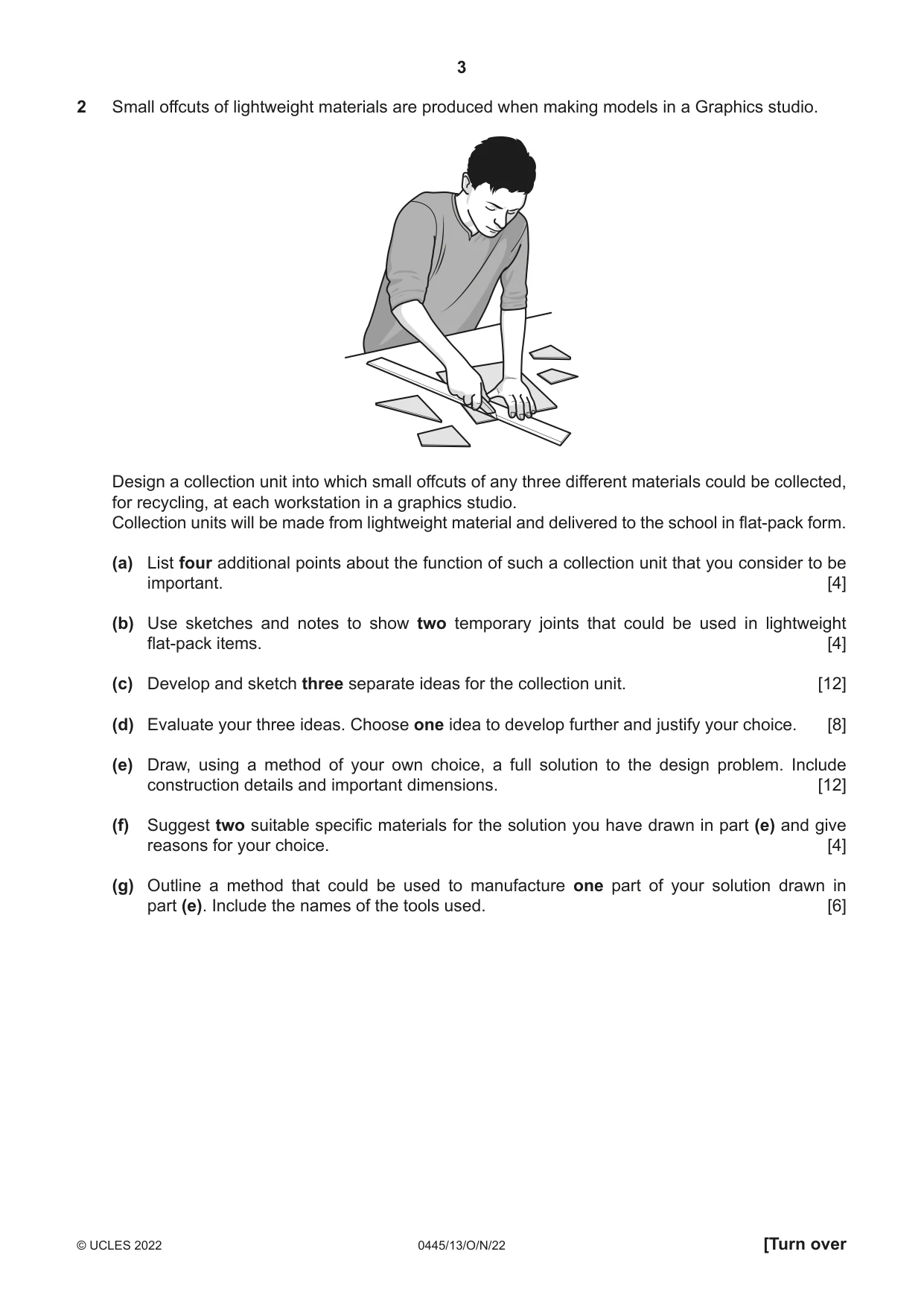 Cambridge IGCSE Design and Technology 0445 2022 Oct/Nov Paper 1 · Variant 3 question paper, page 3 of 4