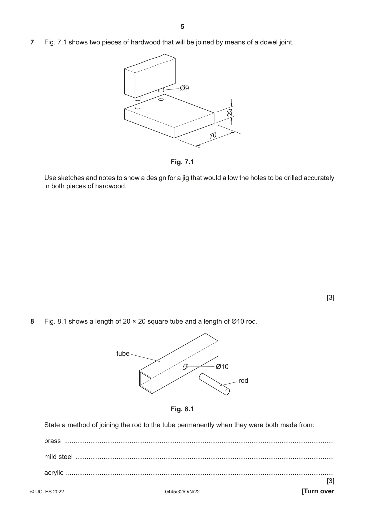 Cambridge IGCSE Design and Technology 0445 2022 Oct/Nov Paper 3 · Variant 2 question paper, page 5 of 20