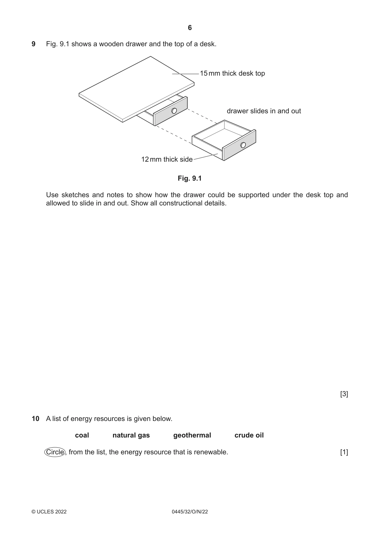 Cambridge IGCSE Design and Technology 0445 2022 Oct/Nov Paper 3 · Variant 2 question paper, page 6 of 20