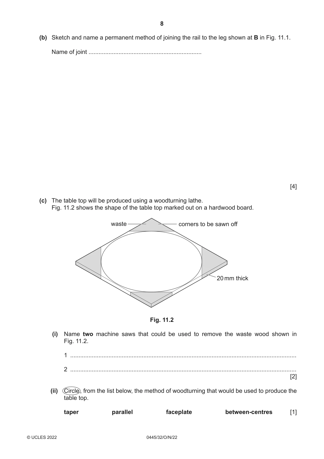 Cambridge IGCSE Design and Technology 0445 2022 Oct/Nov Paper 3 · Variant 2 question paper, page 8 of 20