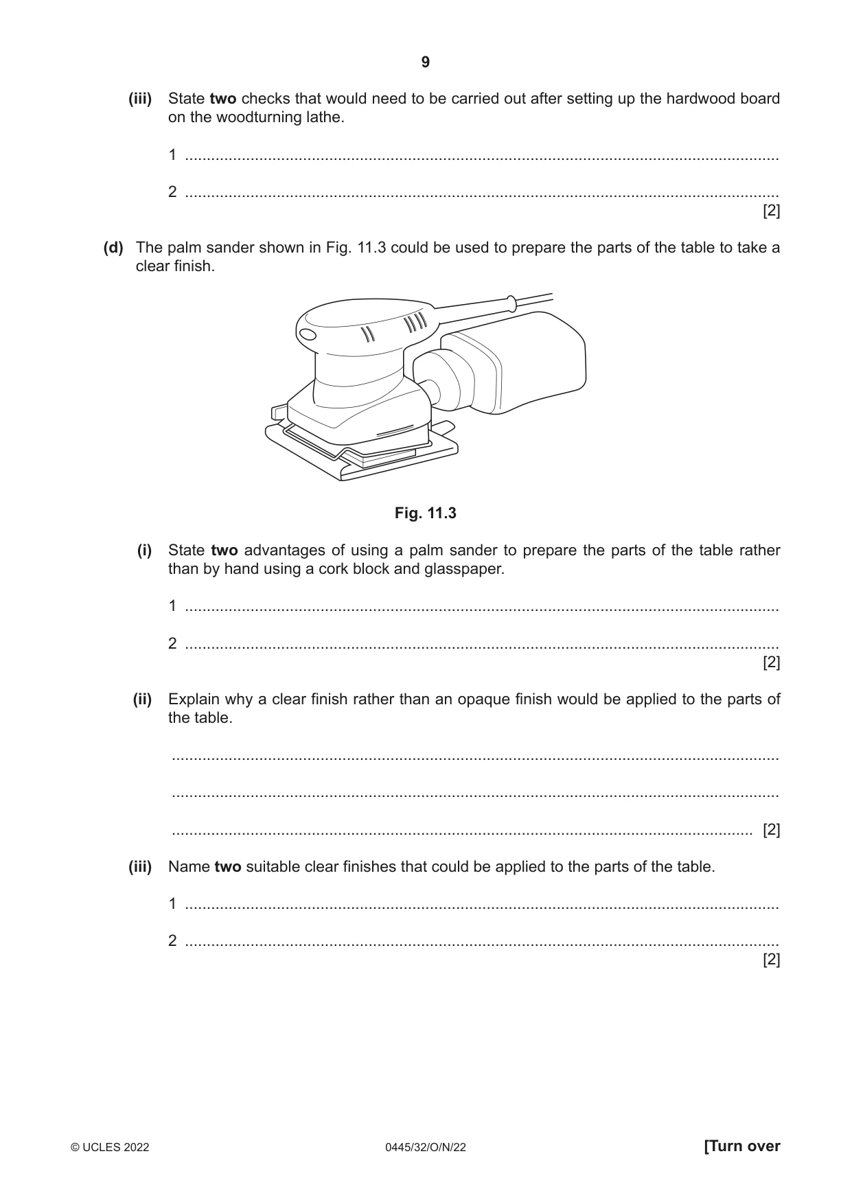Cambridge IGCSE Design and Technology 0445 2022 Oct/Nov Paper 3 · Variant 2 question paper, page 9 of 20