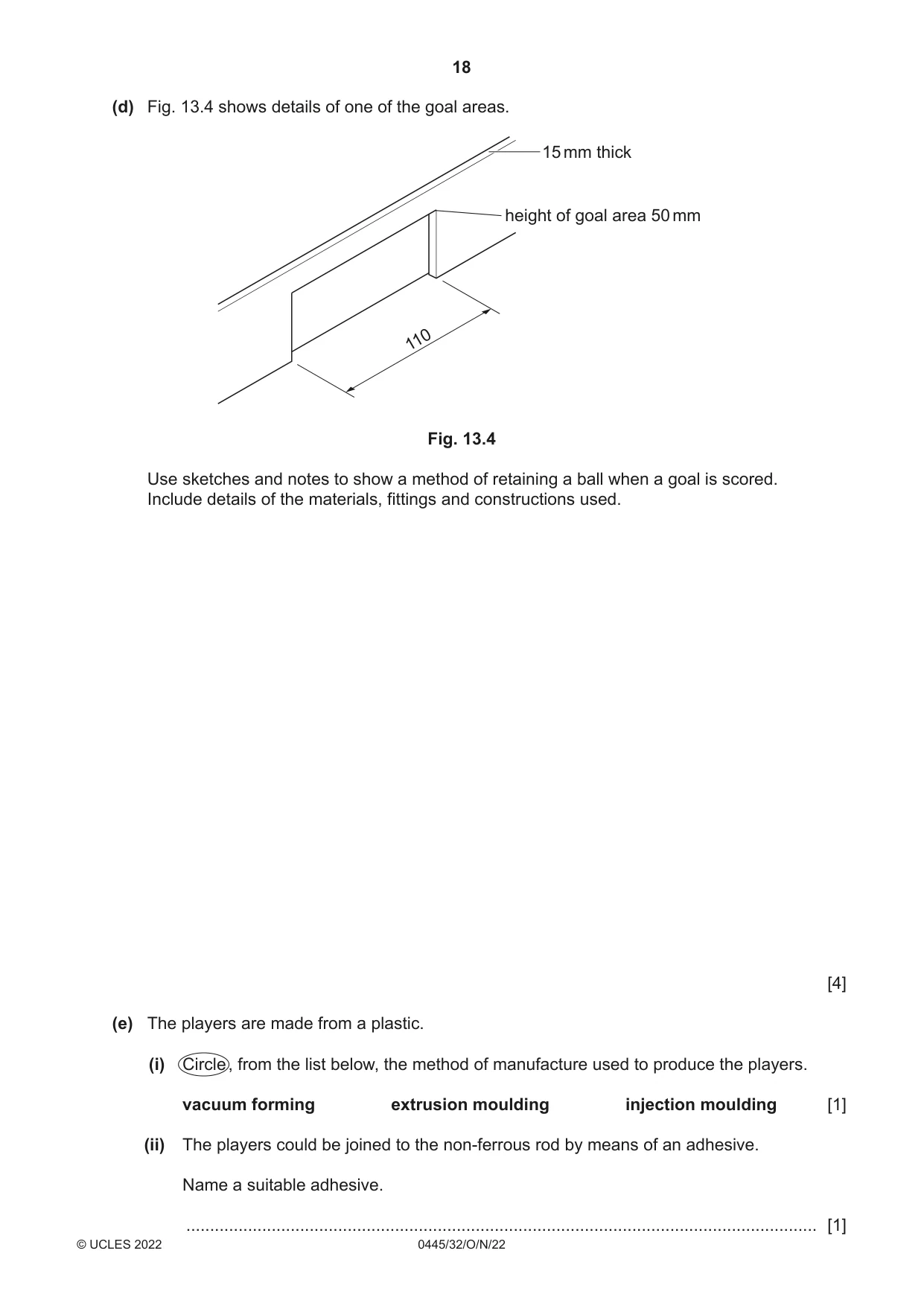 Cambridge IGCSE Design and Technology 0445 2022 Oct/Nov Paper 3 · Variant 2 question paper, page 18 of 20