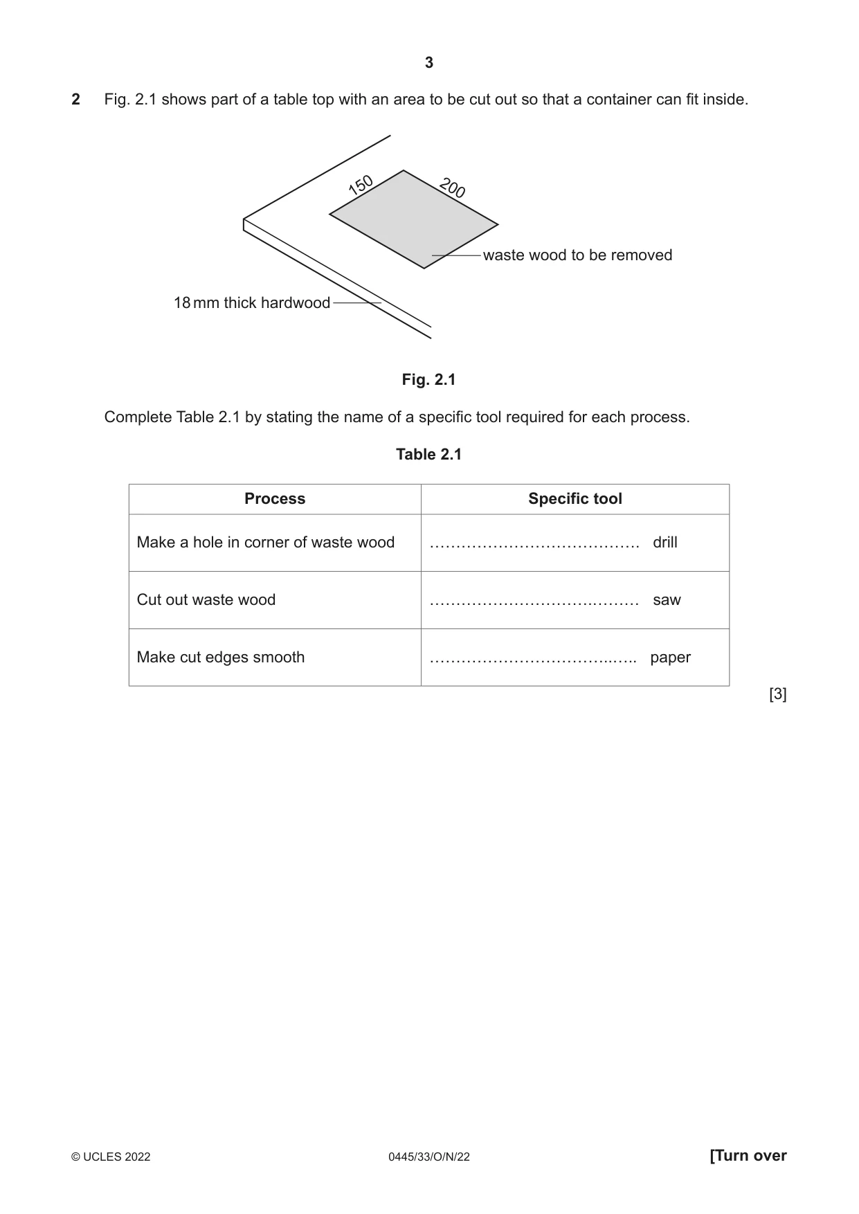 Cambridge IGCSE Design and Technology 0445 2022 Oct/Nov Paper 3 · Variant 3 question paper, page 3 of 28