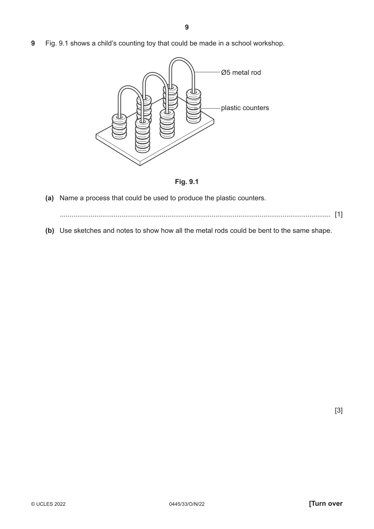 Cambridge IGCSE Design and Technology 0445 2022 Oct/Nov Paper 3 · Variant 3 question paper, page 9 of 28