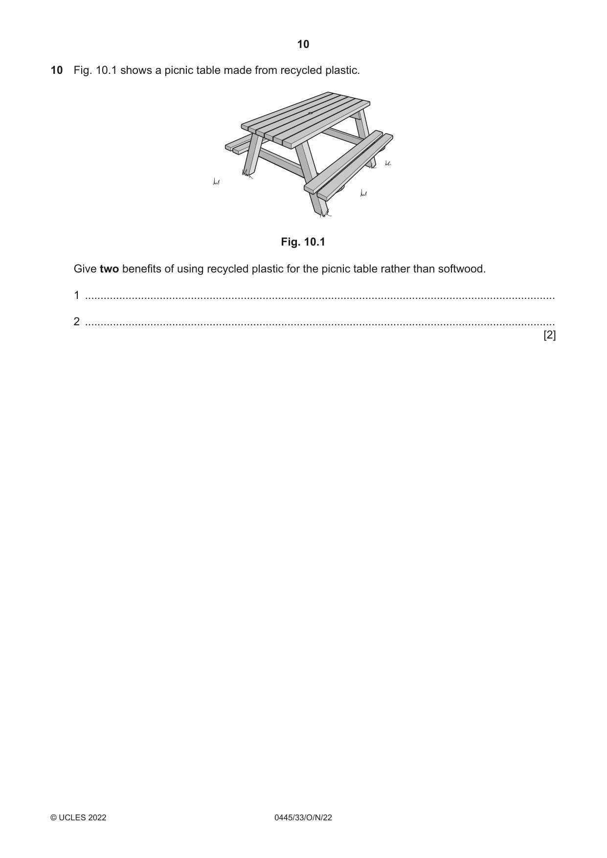 Cambridge IGCSE Design and Technology 0445 2022 Oct/Nov Paper 3 · Variant 3 question paper, page 10 of 28