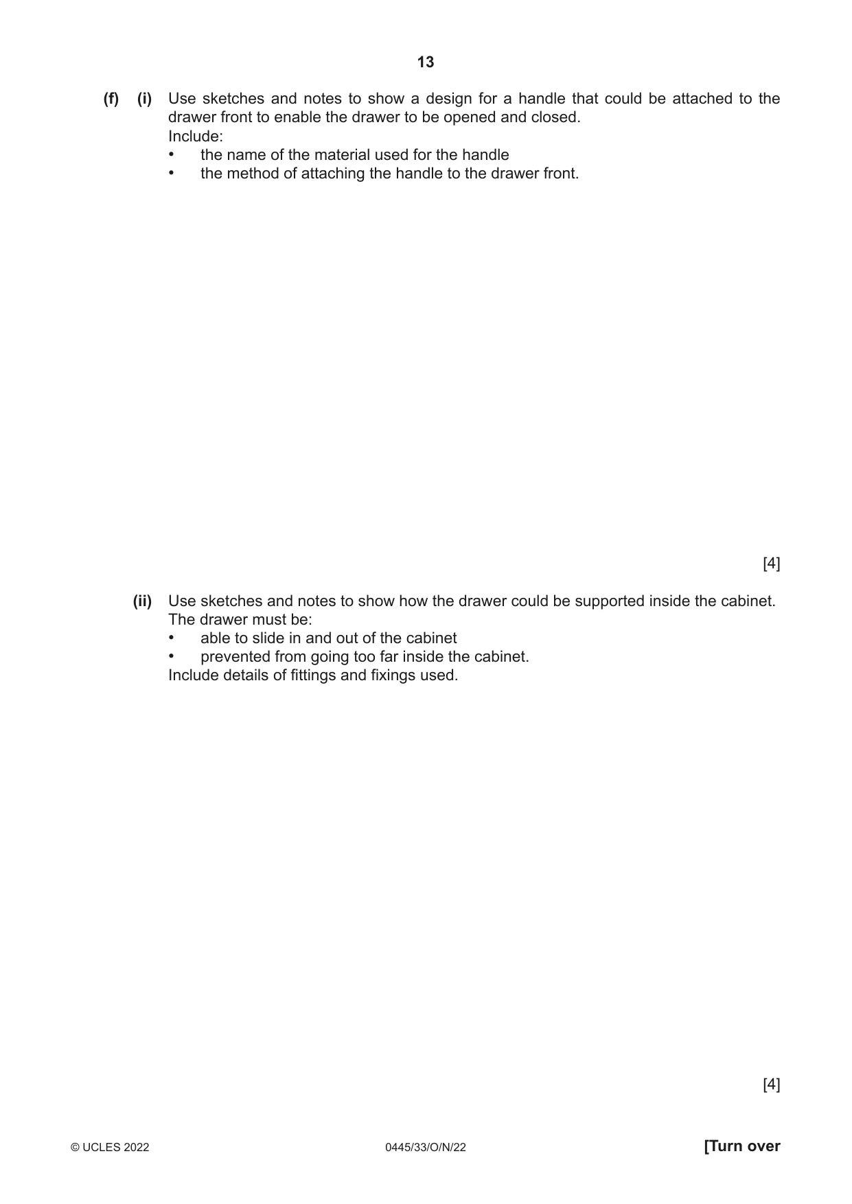 Cambridge IGCSE Design and Technology 0445 2022 Oct/Nov Paper 3 · Variant 3 question paper, page 13 of 28