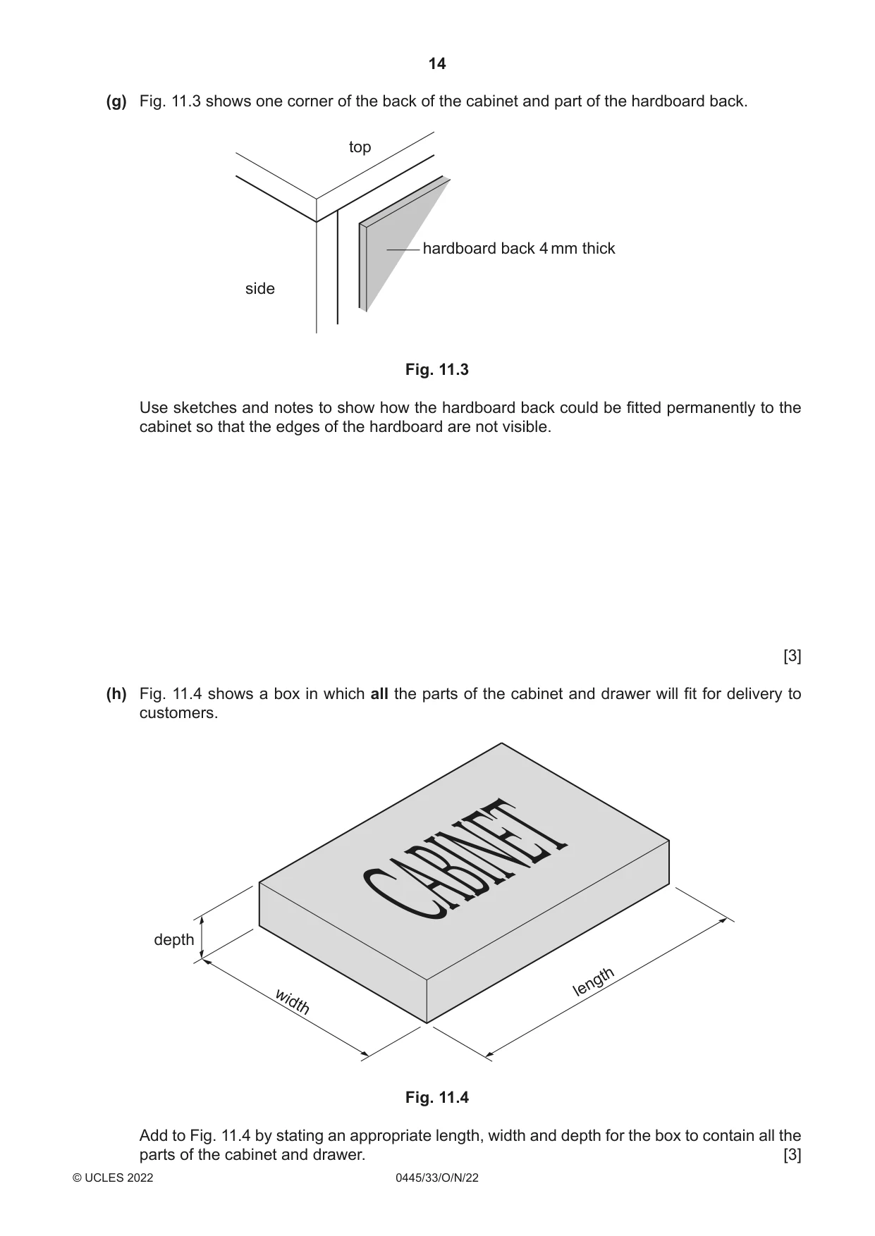 Cambridge IGCSE Design and Technology 0445 2022 Oct/Nov Paper 3 · Variant 3 question paper, page 14 of 28