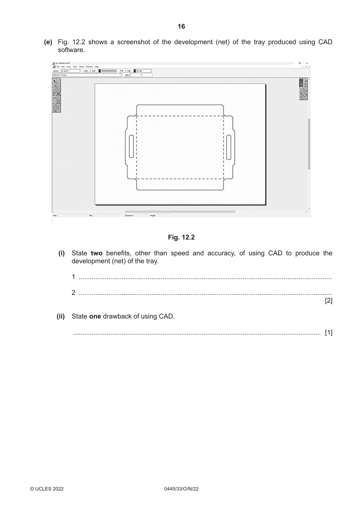 Cambridge IGCSE Design and Technology 0445 2022 Oct/Nov Paper 3 · Variant 3 question paper, page 16 of 28
