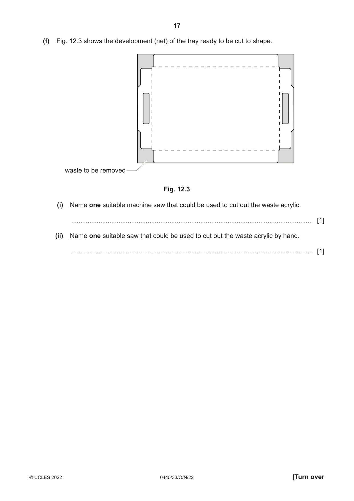 Cambridge IGCSE Design and Technology 0445 2022 Oct/Nov Paper 3 · Variant 3 question paper, page 17 of 28
