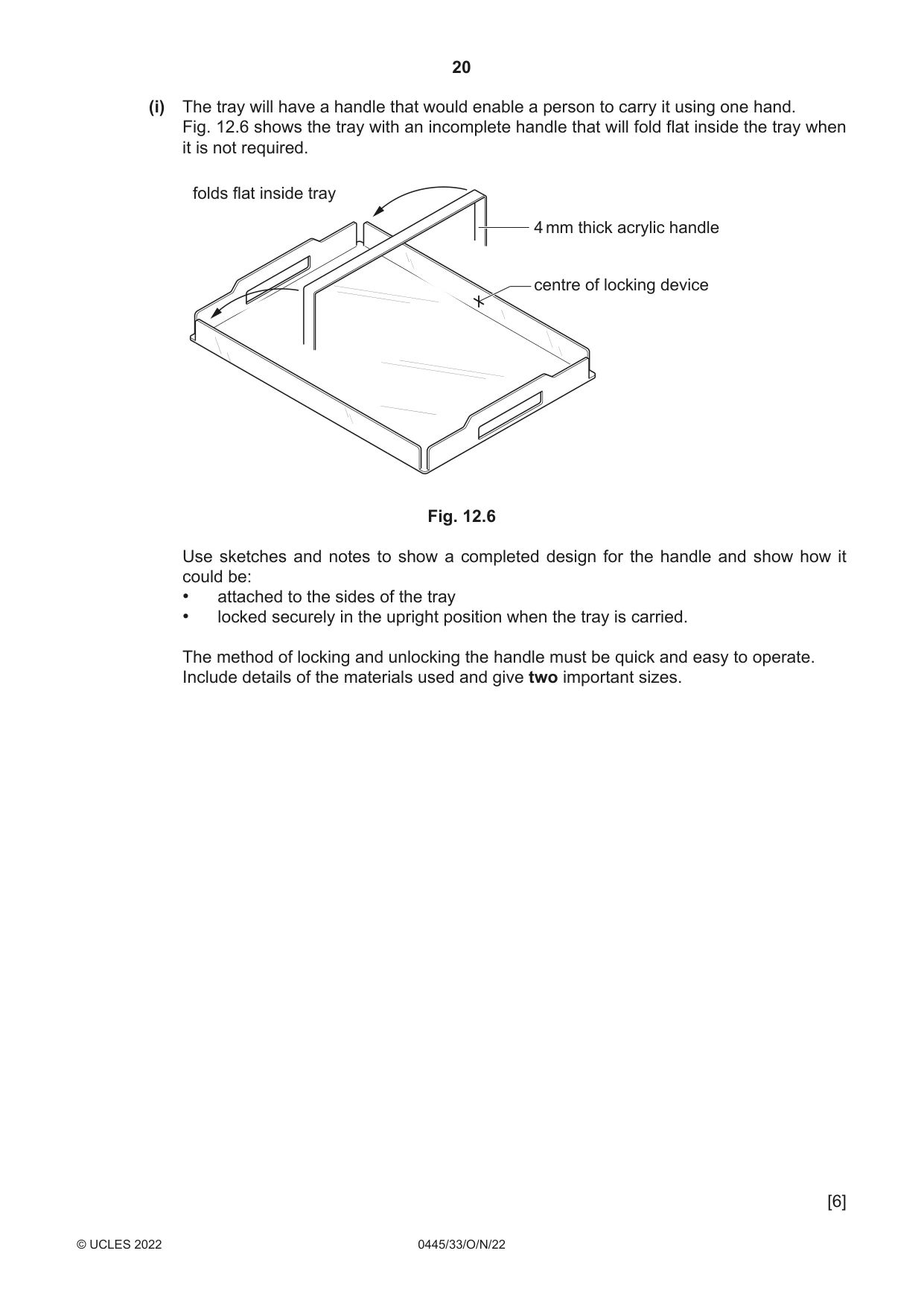 Cambridge IGCSE Design and Technology 0445 2022 Oct/Nov Paper 3 · Variant 3 question paper, page 20 of 28