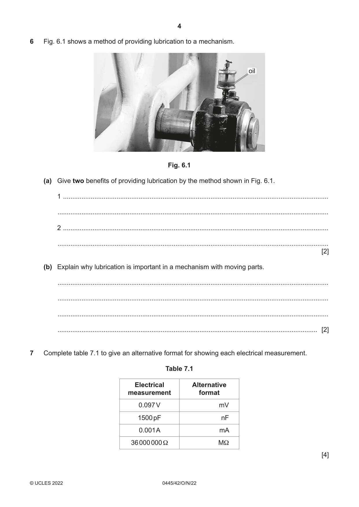 Cambridge IGCSE Design and Technology 0445 2022 Oct/Nov Paper 4 · Variant 2 question paper, page 4 of 20