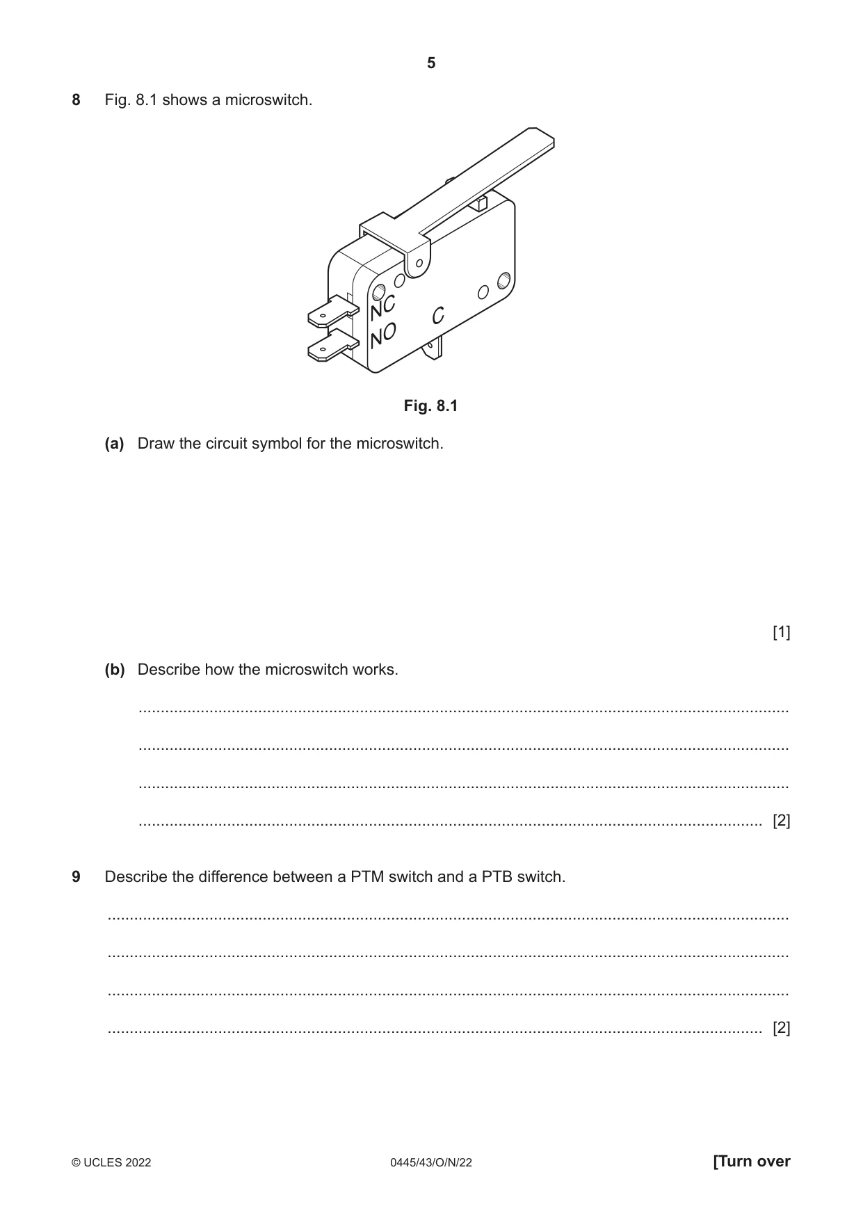 Cambridge IGCSE Design and Technology 0445 2022 Oct/Nov Paper 4 · Variant 3 question paper, page 5 of 20