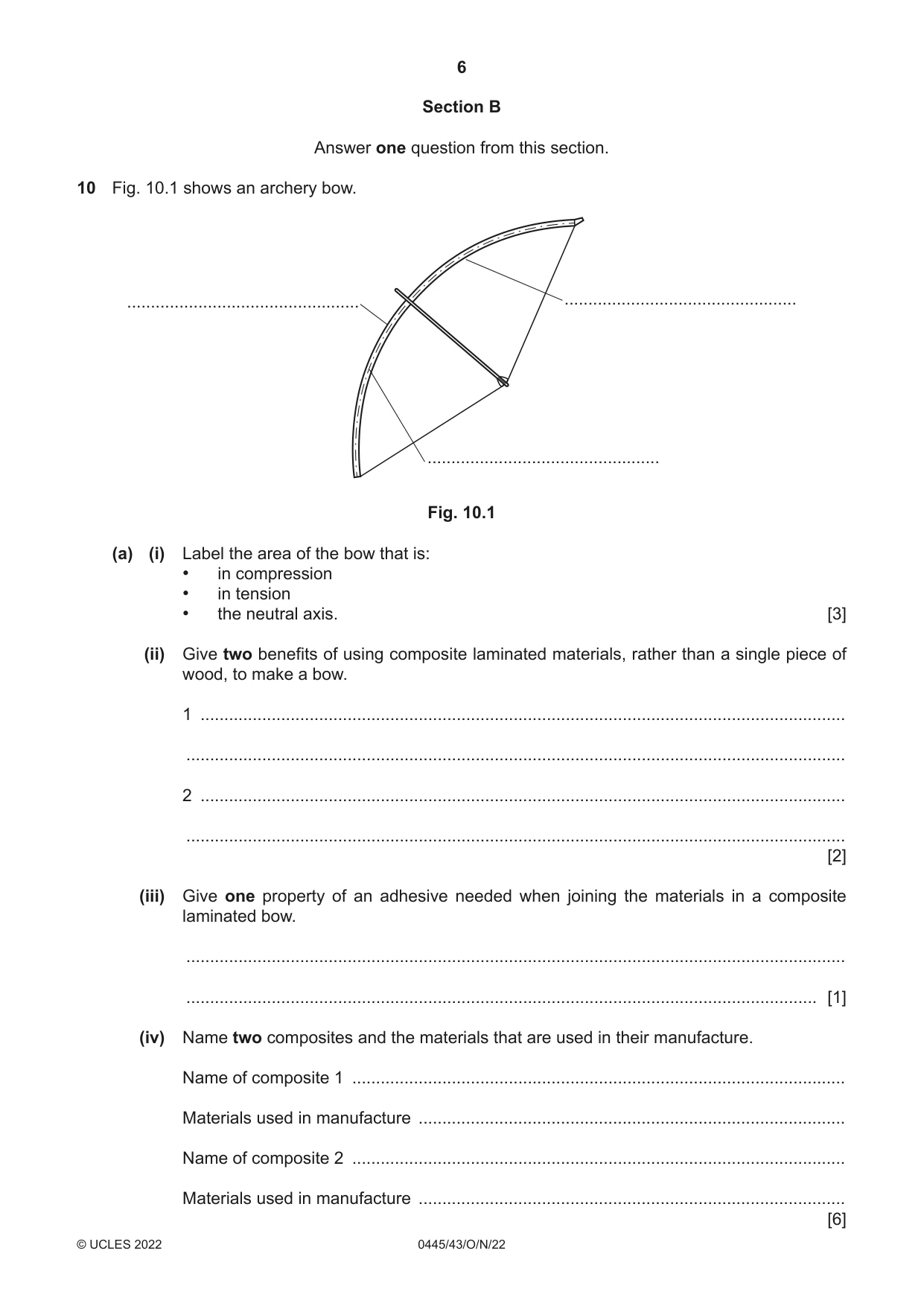 Cambridge IGCSE Design and Technology 0445 2022 Oct/Nov Paper 4 · Variant 3 question paper, page 6 of 20