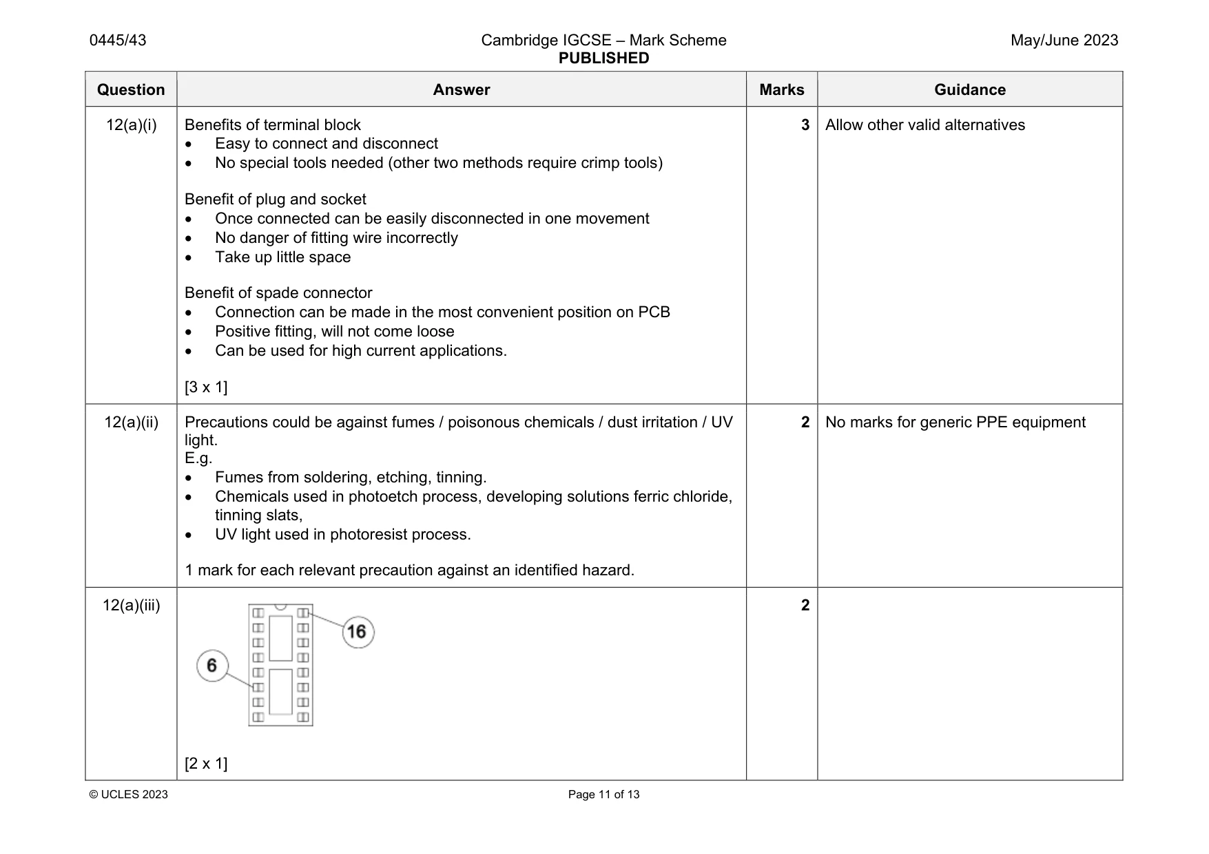 Mark scheme, page 11 of 13