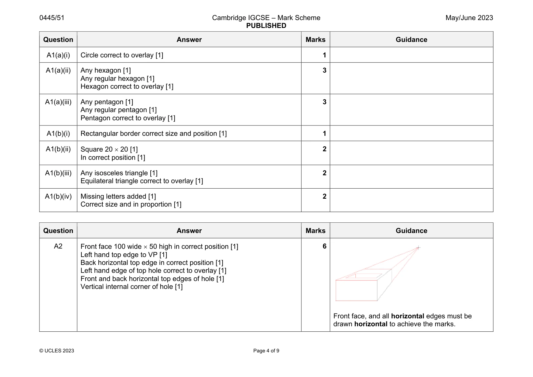 Mark scheme, page 4 of 9