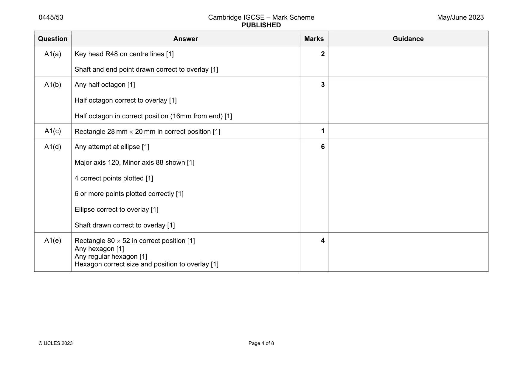Mark scheme, page 4 of 8