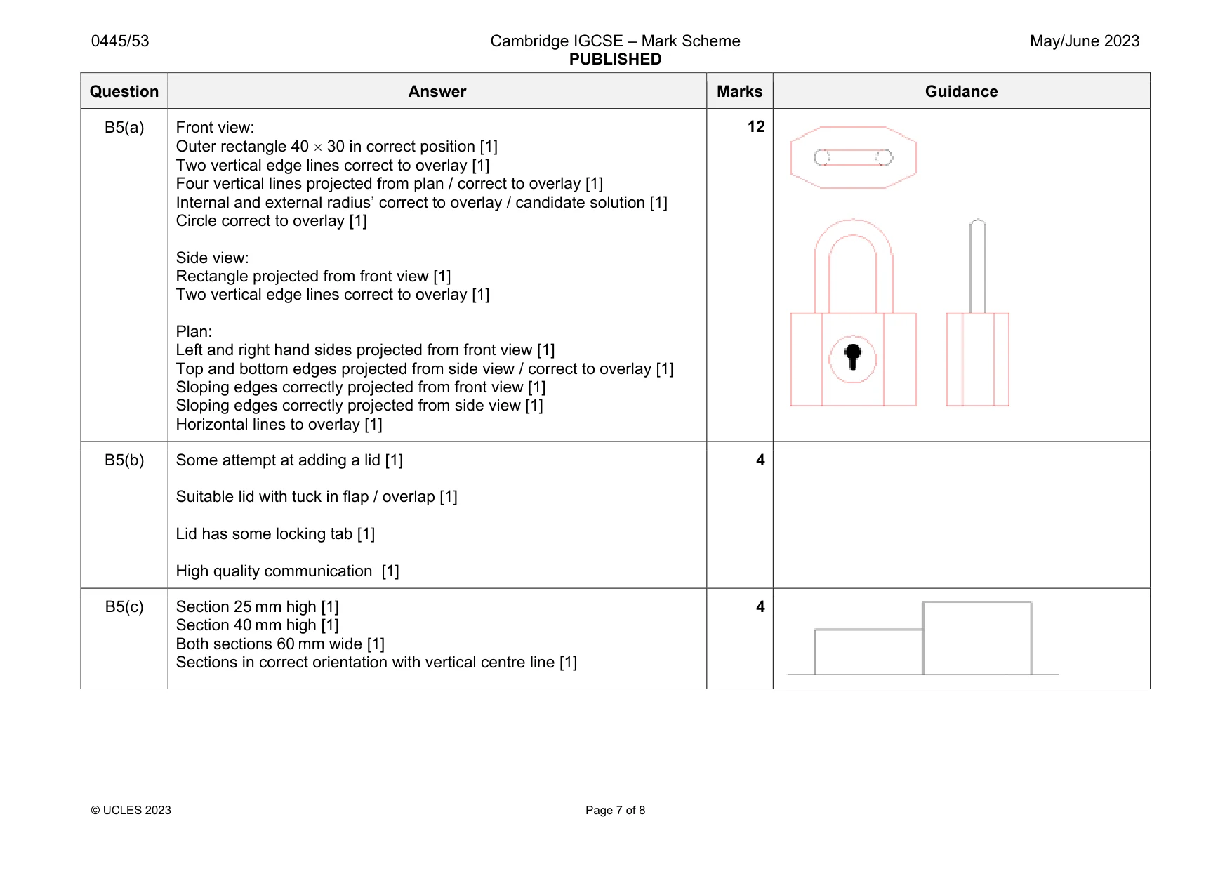 Mark scheme, page 7 of 8