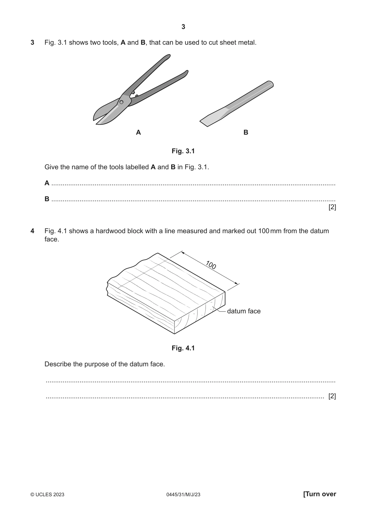 Cambridge IGCSE Design and Technology 0445 2023 May/June Paper 3 · Variant 1 question paper, page 3 of 20