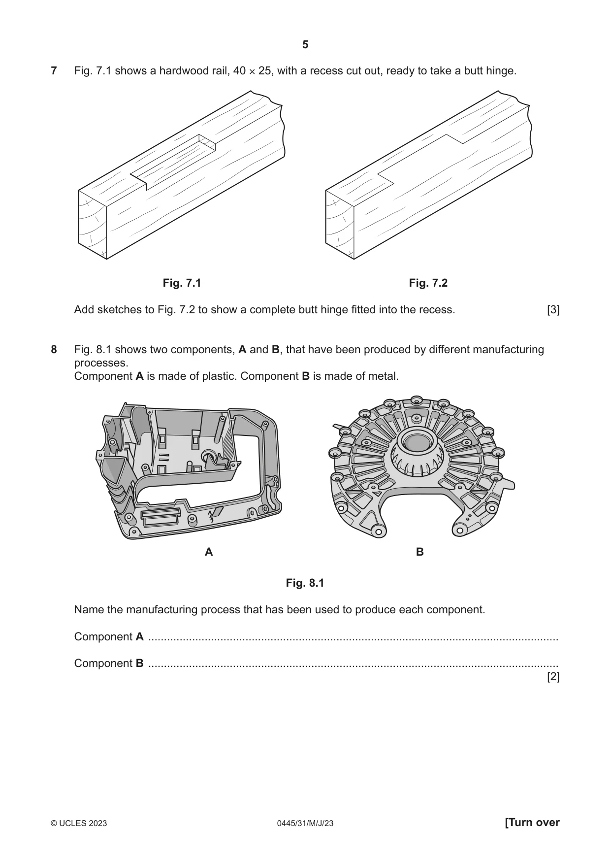 Cambridge IGCSE Design and Technology 0445 2023 May/June Paper 3 · Variant 1 question paper, page 5 of 20