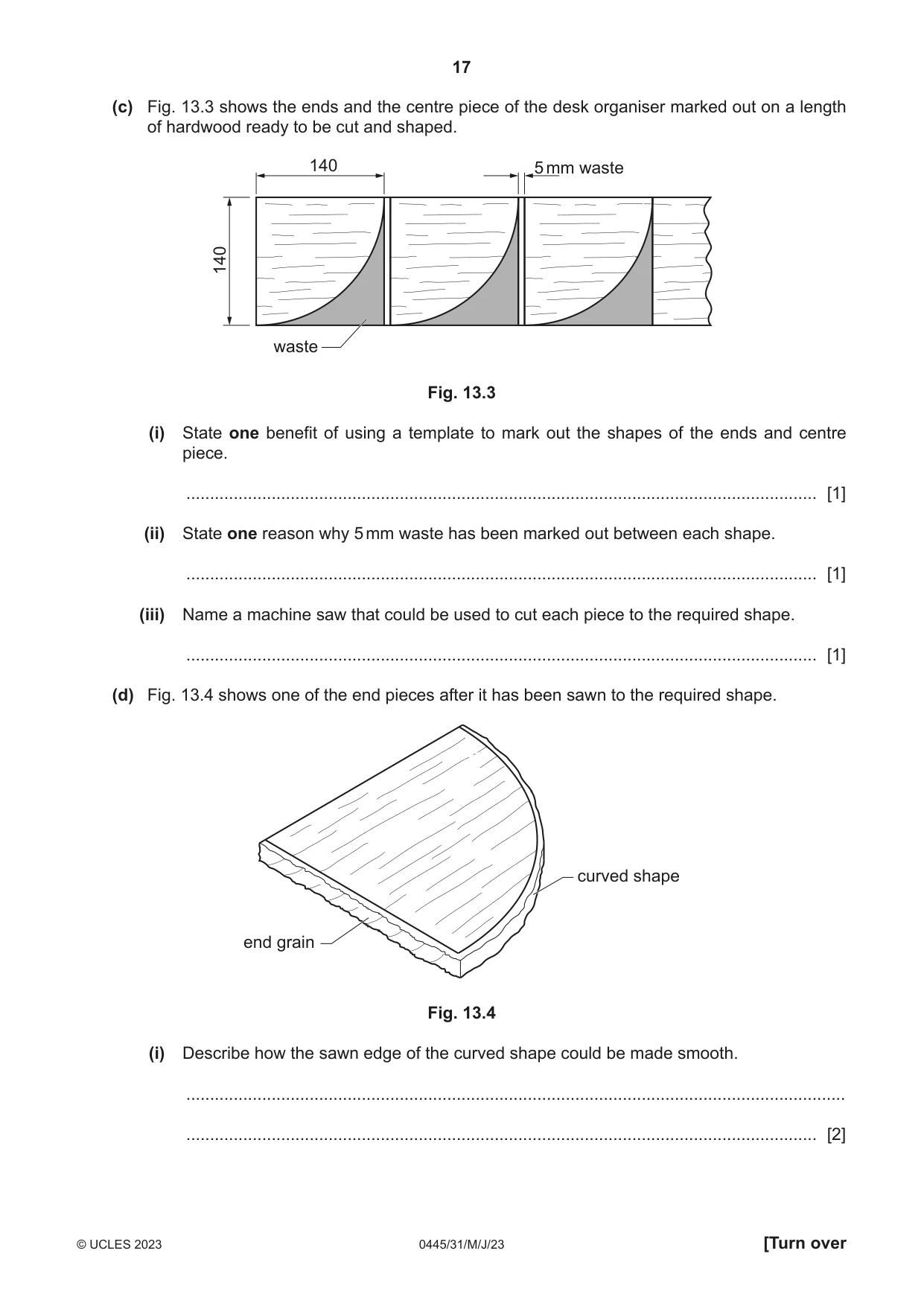 Cambridge IGCSE Design and Technology 0445 2023 May/June Paper 3 · Variant 1 question paper, page 17 of 20