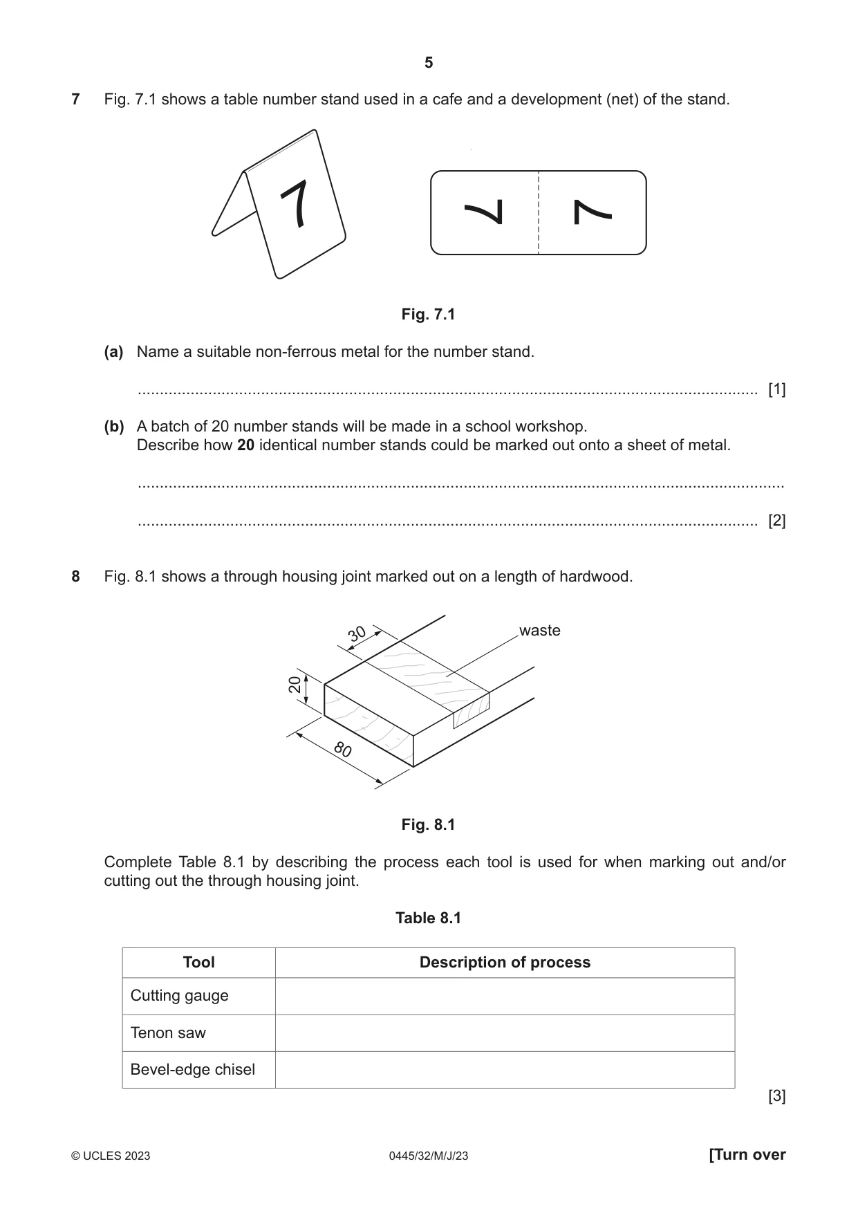 Cambridge IGCSE Design and Technology 0445 2023 May/June Paper 3 · Variant 2 question paper, page 5 of 20