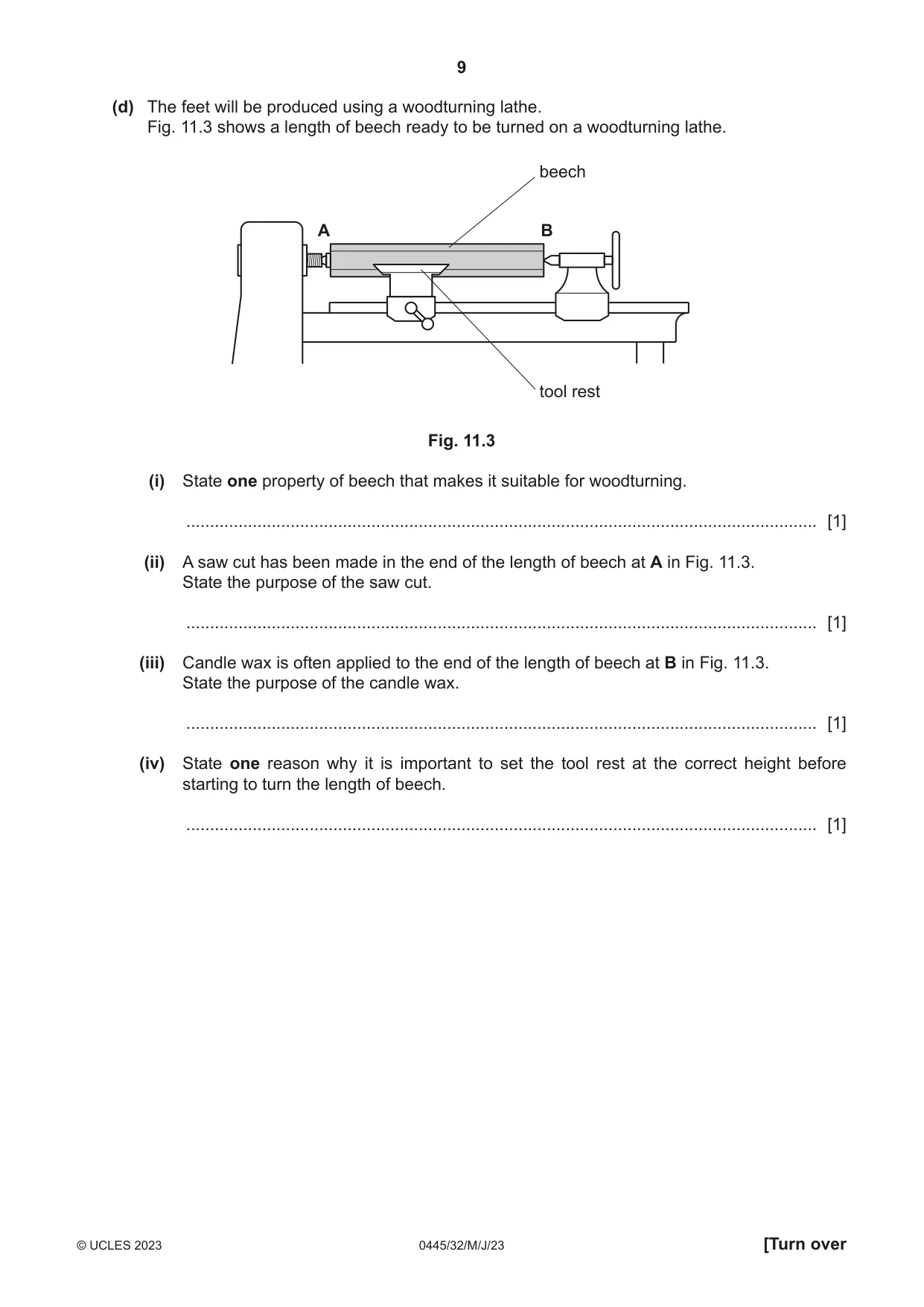 Cambridge IGCSE Design and Technology 0445 2023 May/June Paper 3 · Variant 2 question paper, page 9 of 20
