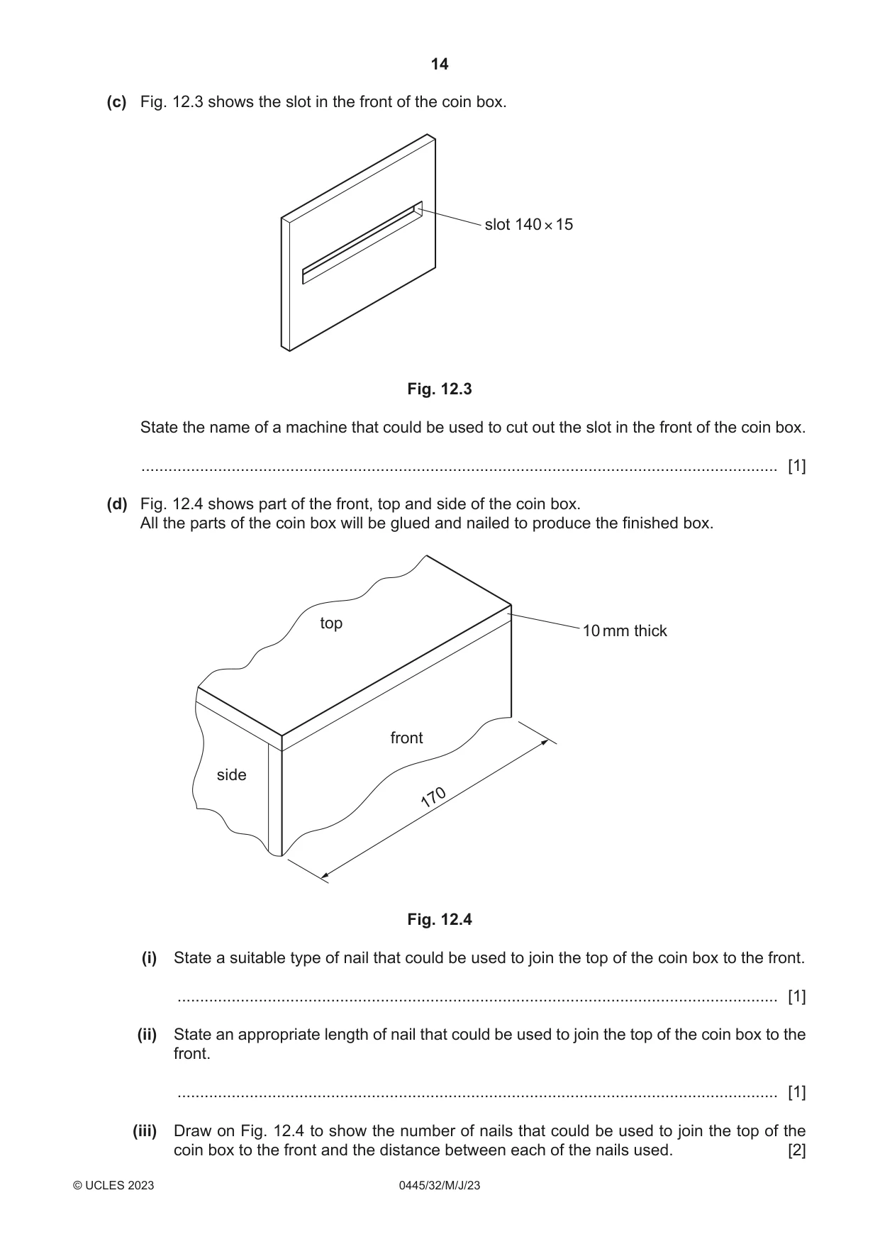 Cambridge IGCSE Design and Technology 0445 2023 May/June Paper 3 · Variant 2 question paper, page 14 of 20