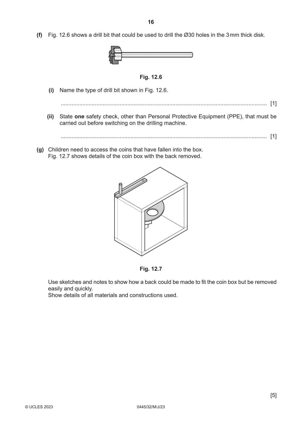 Cambridge IGCSE Design and Technology 0445 2023 May/June Paper 3 · Variant 2 question paper, page 16 of 20