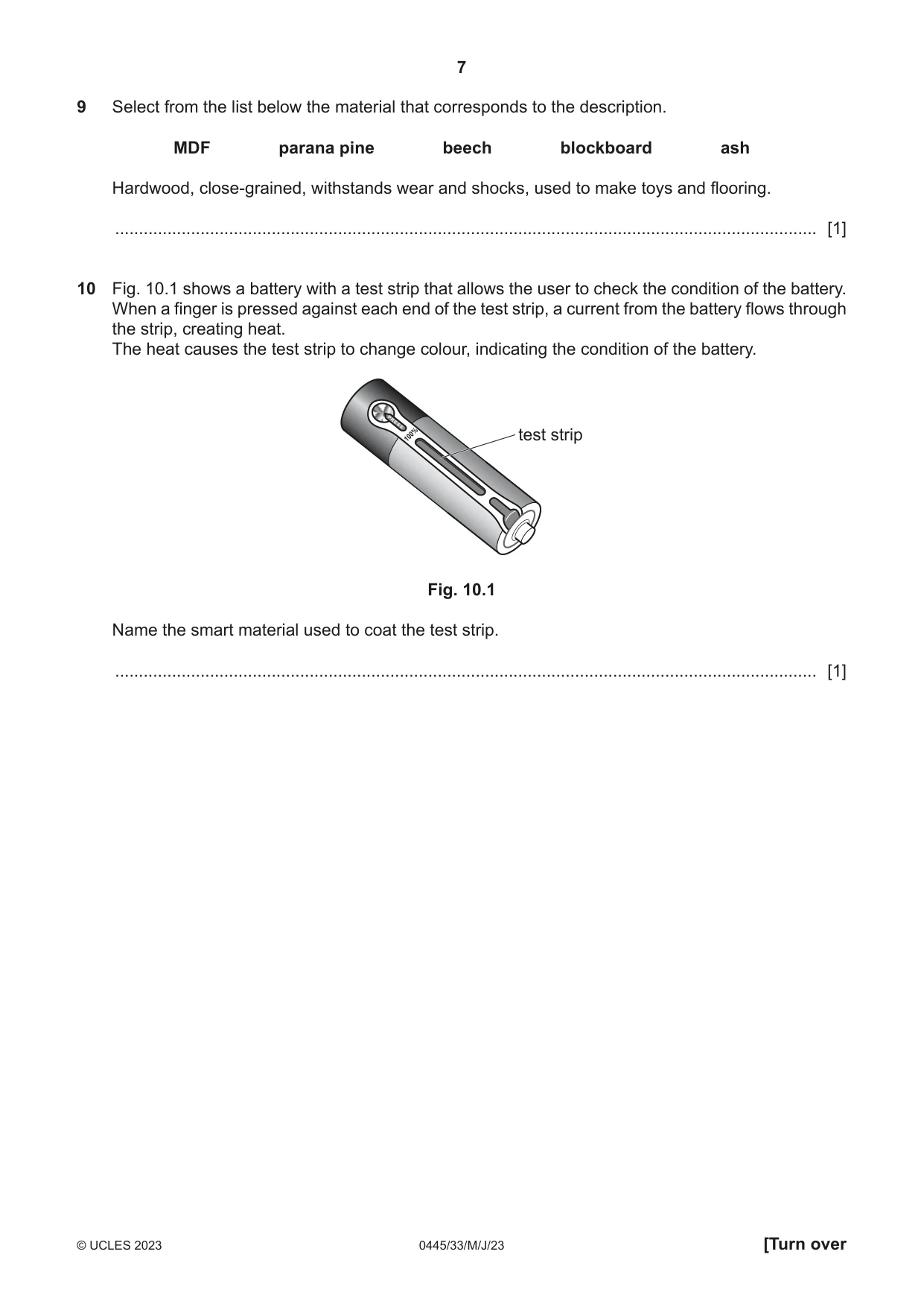 Cambridge IGCSE Design and Technology 0445 2023 May/June Paper 3 · Variant 3 question paper, page 7 of 28