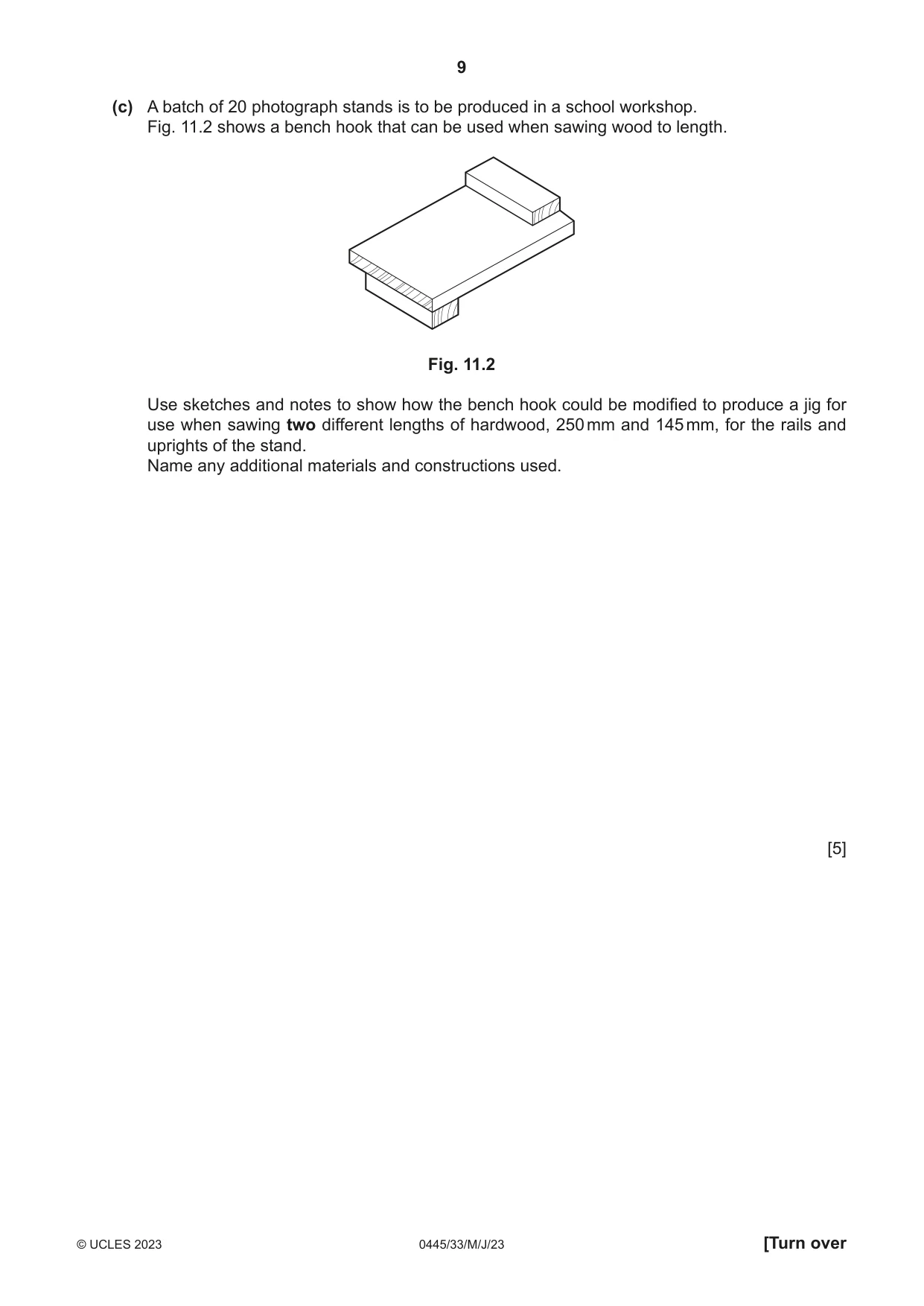 Cambridge IGCSE Design and Technology 0445 2023 May/June Paper 3 · Variant 3 question paper, page 9 of 28