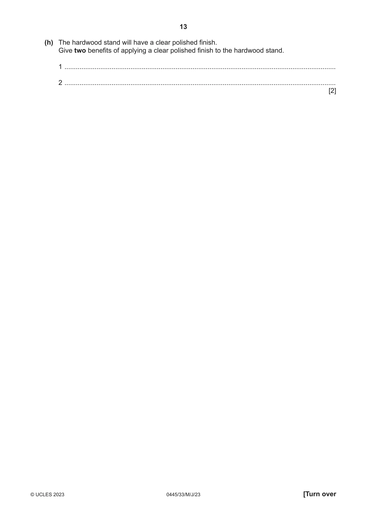 Cambridge IGCSE Design and Technology 0445 2023 May/June Paper 3 · Variant 3 question paper, page 13 of 28