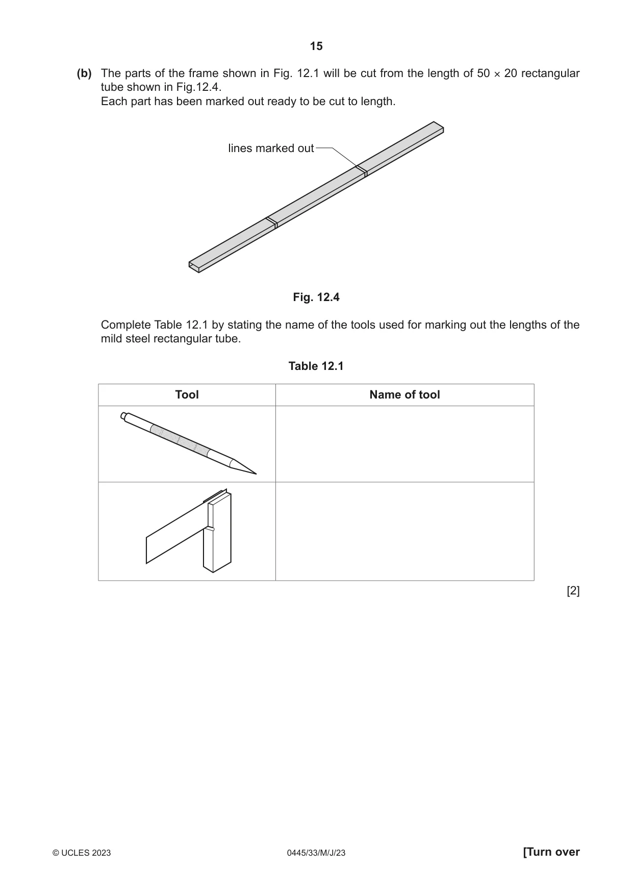 Cambridge IGCSE Design and Technology 0445 2023 May/June Paper 3 · Variant 3 question paper, page 15 of 28