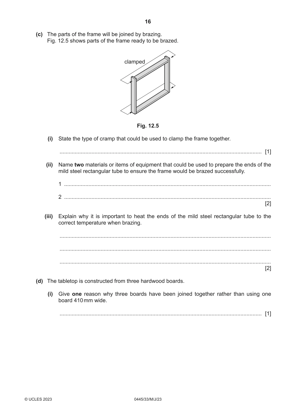 Cambridge IGCSE Design and Technology 0445 2023 May/June Paper 3 · Variant 3 question paper, page 16 of 28