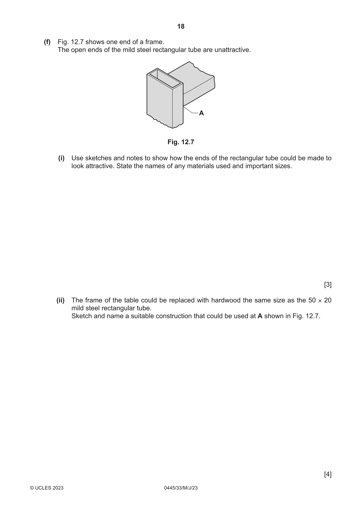 Cambridge IGCSE Design and Technology 0445 2023 May/June Paper 3 · Variant 3 question paper, page 18 of 28