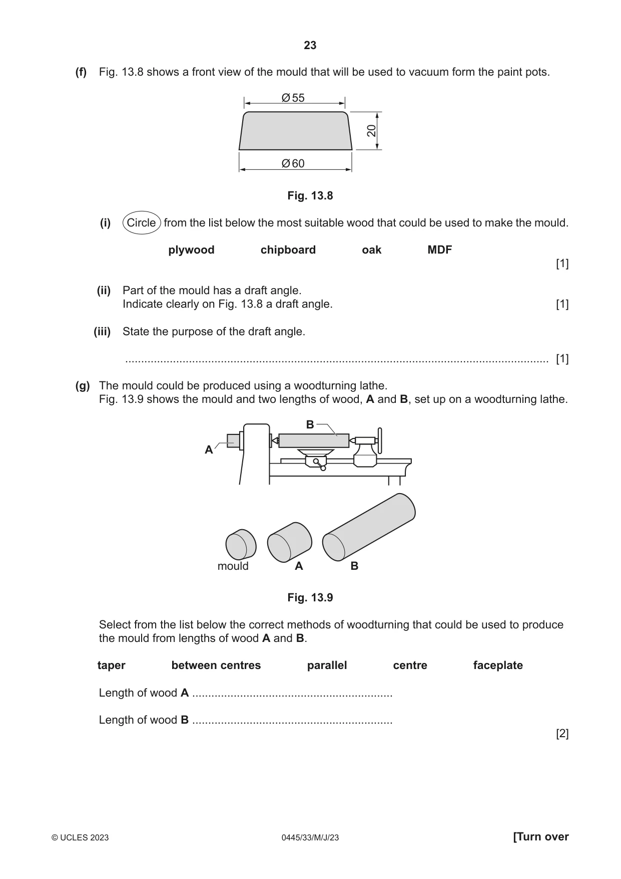Cambridge IGCSE Design and Technology 0445 2023 May/June Paper 3 · Variant 3 question paper, page 23 of 28