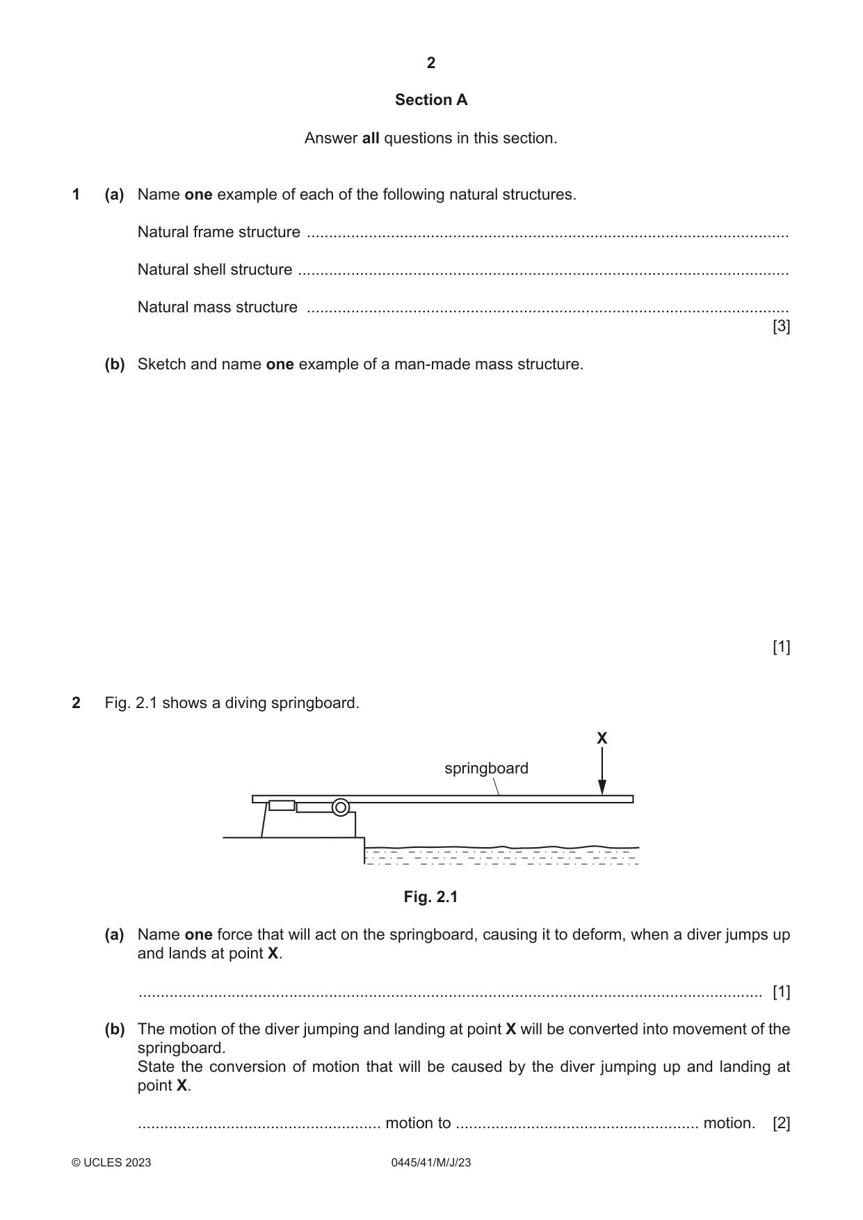 Cambridge IGCSE Design and Technology 0445 2023 May/June Paper 4 · Variant 1 question paper, page 2 of 20