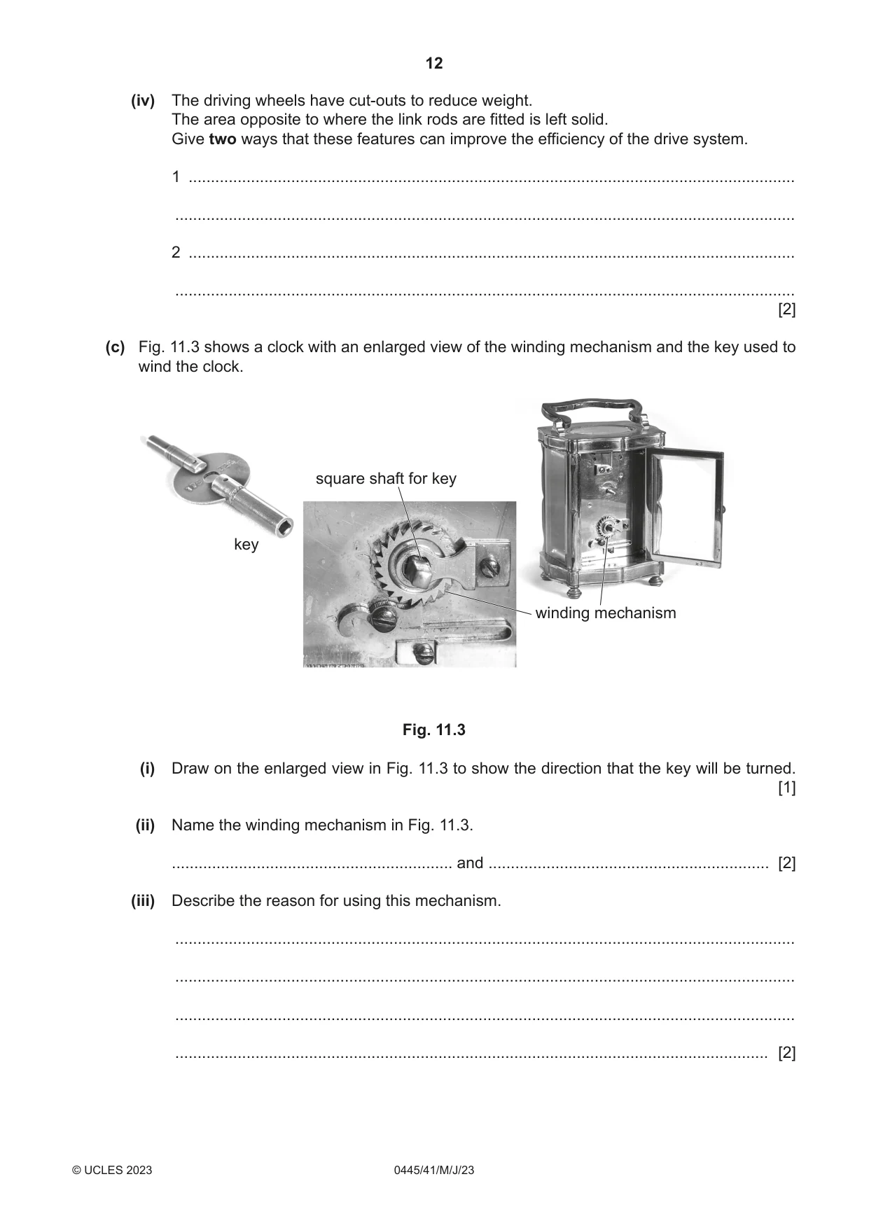 Cambridge IGCSE Design and Technology 0445 2023 May/June Paper 4 · Variant 1 question paper, page 12 of 20
