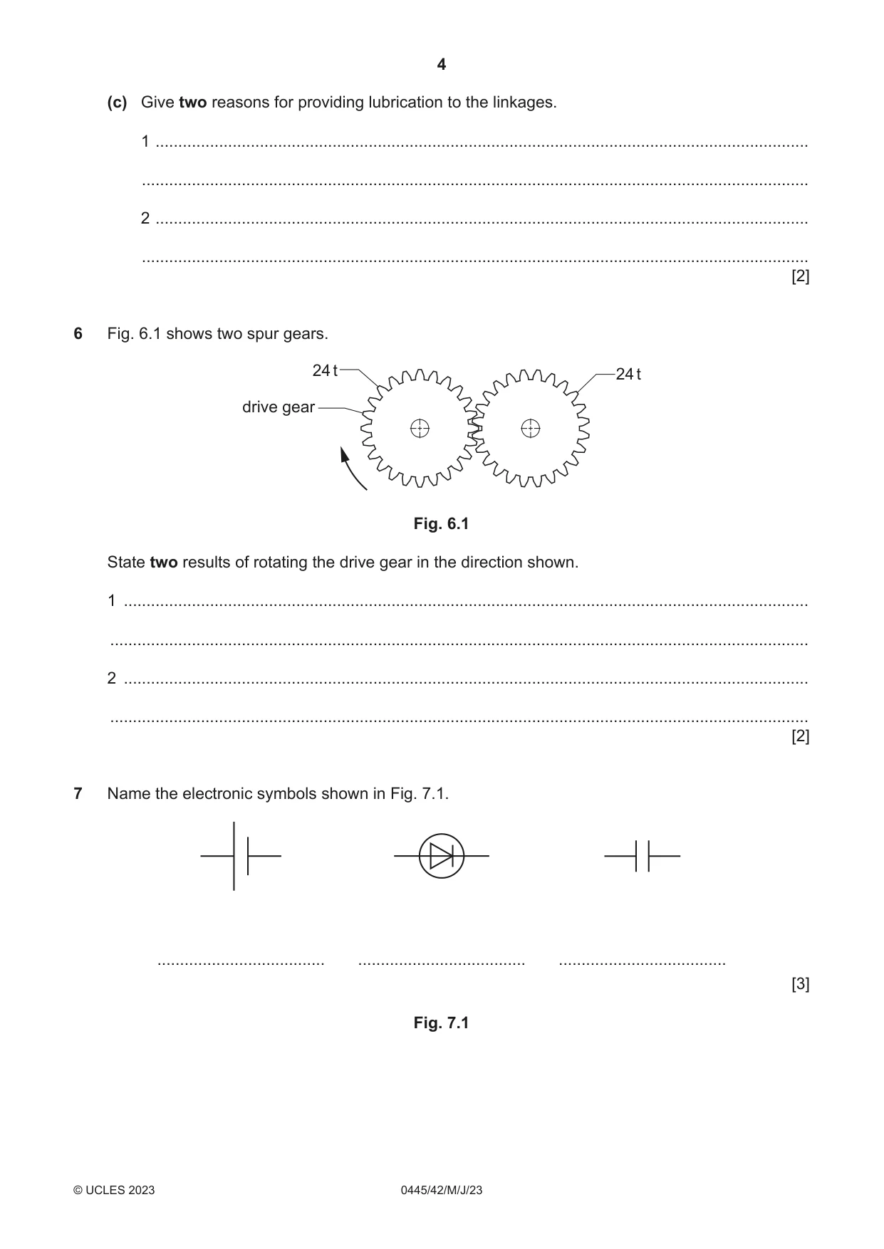 Cambridge IGCSE Design and Technology 0445 2023 May/June Paper 4 · Variant 2 question paper, page 4 of 20
