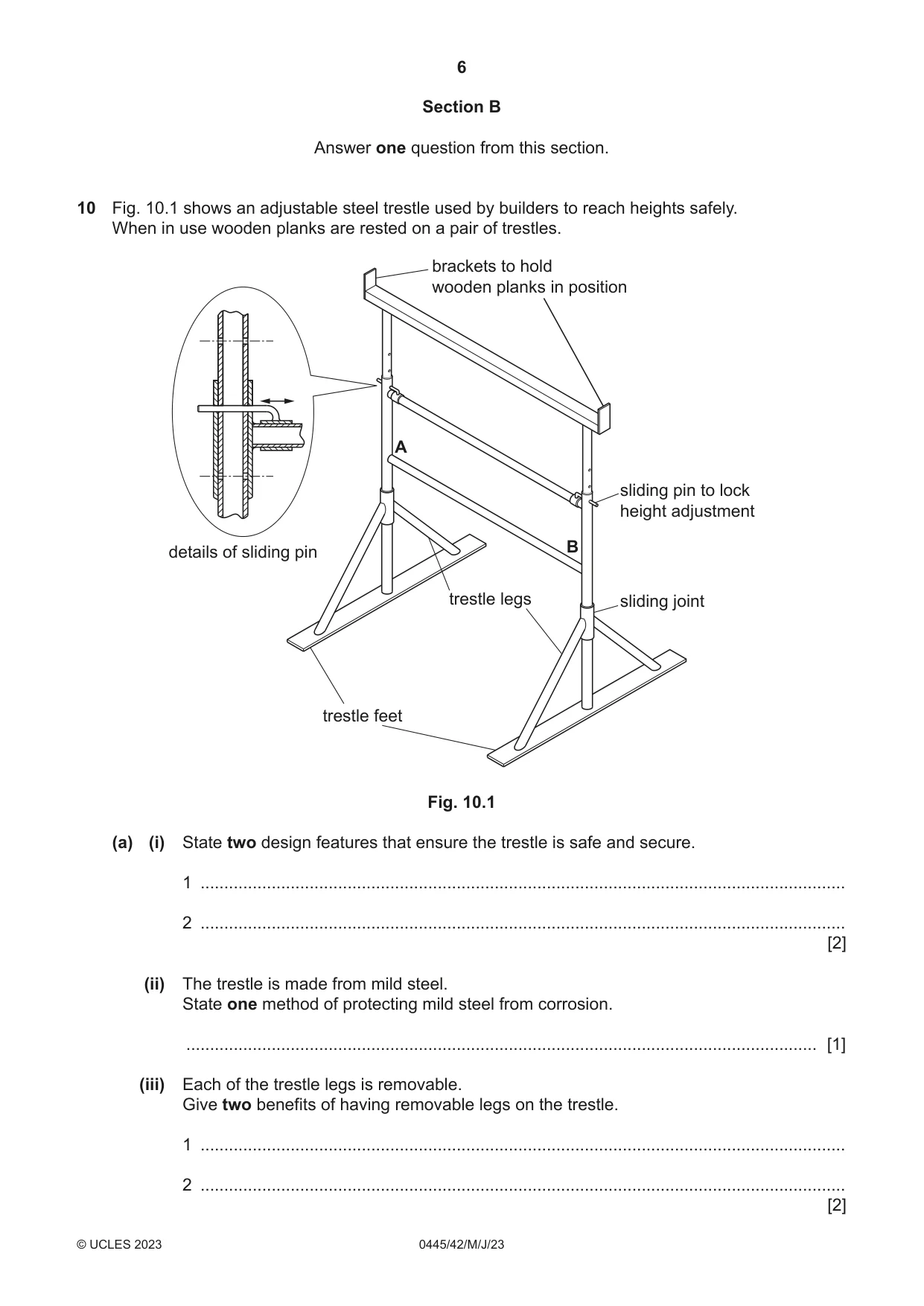 Cambridge IGCSE Design and Technology 0445 2023 May/June Paper 4 · Variant 2 question paper, page 6 of 20