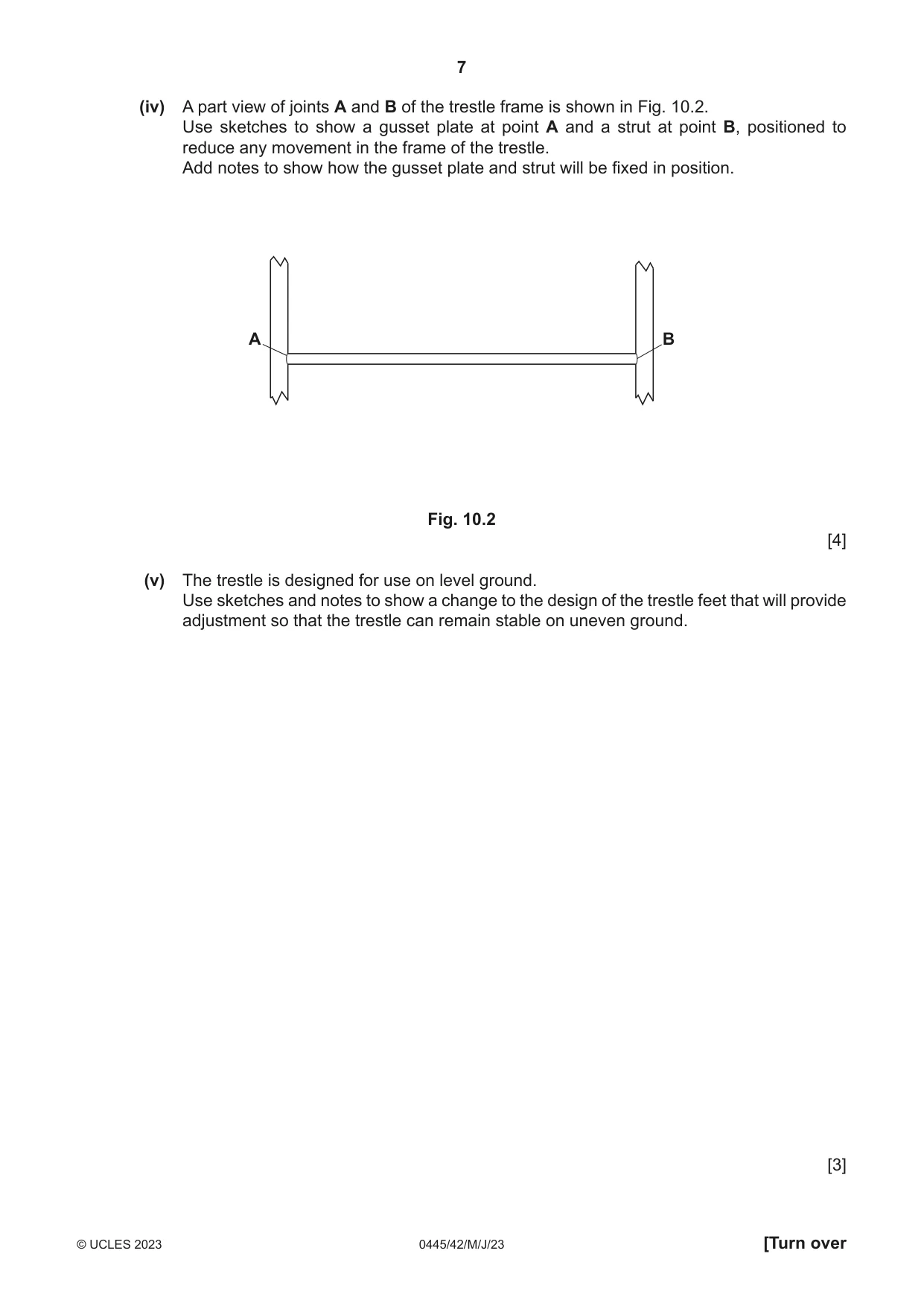 Cambridge IGCSE Design and Technology 0445 2023 May/June Paper 4 · Variant 2 question paper, page 7 of 20