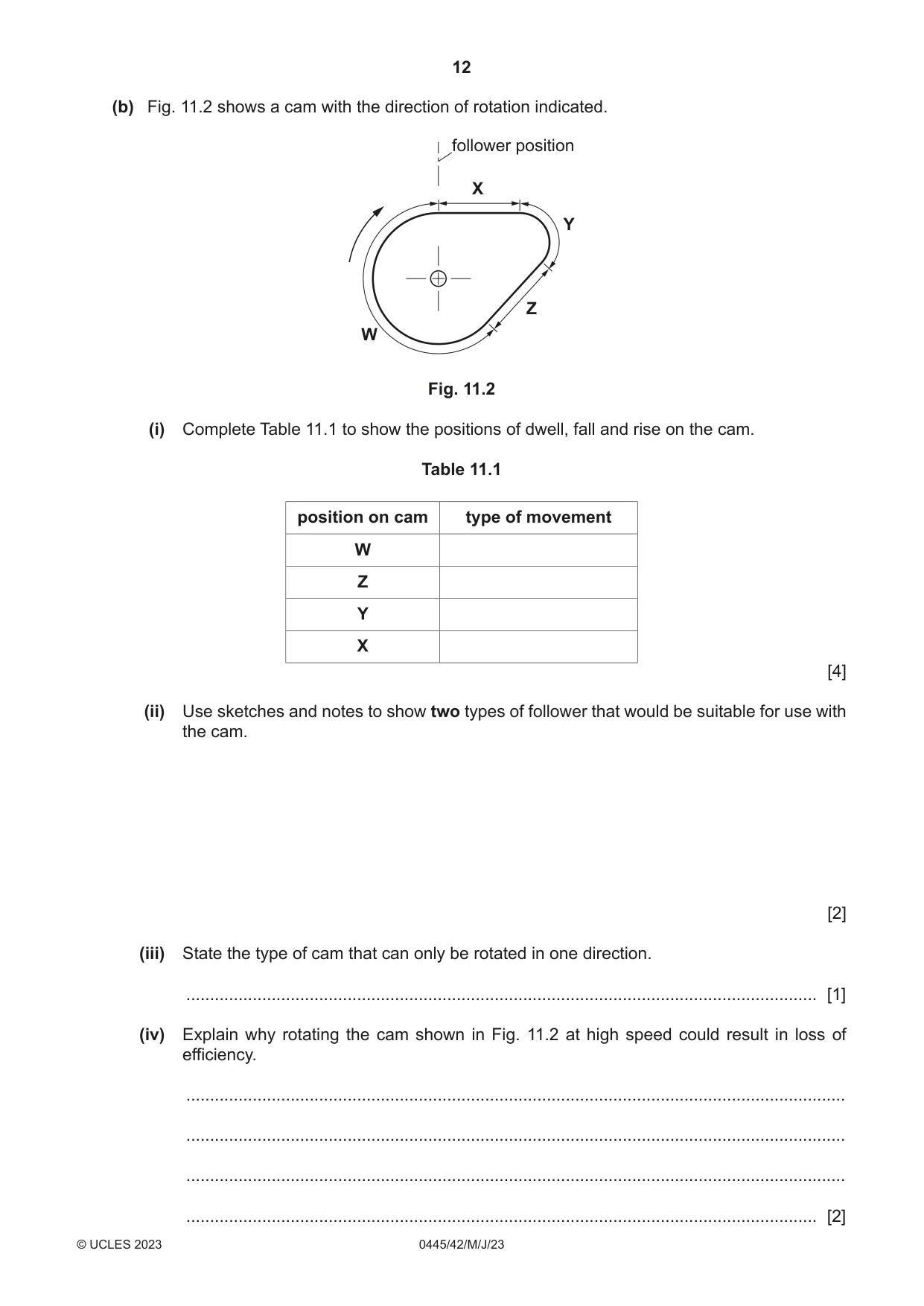 Cambridge IGCSE Design and Technology 0445 2023 May/June Paper 4 · Variant 2 question paper, page 12 of 20