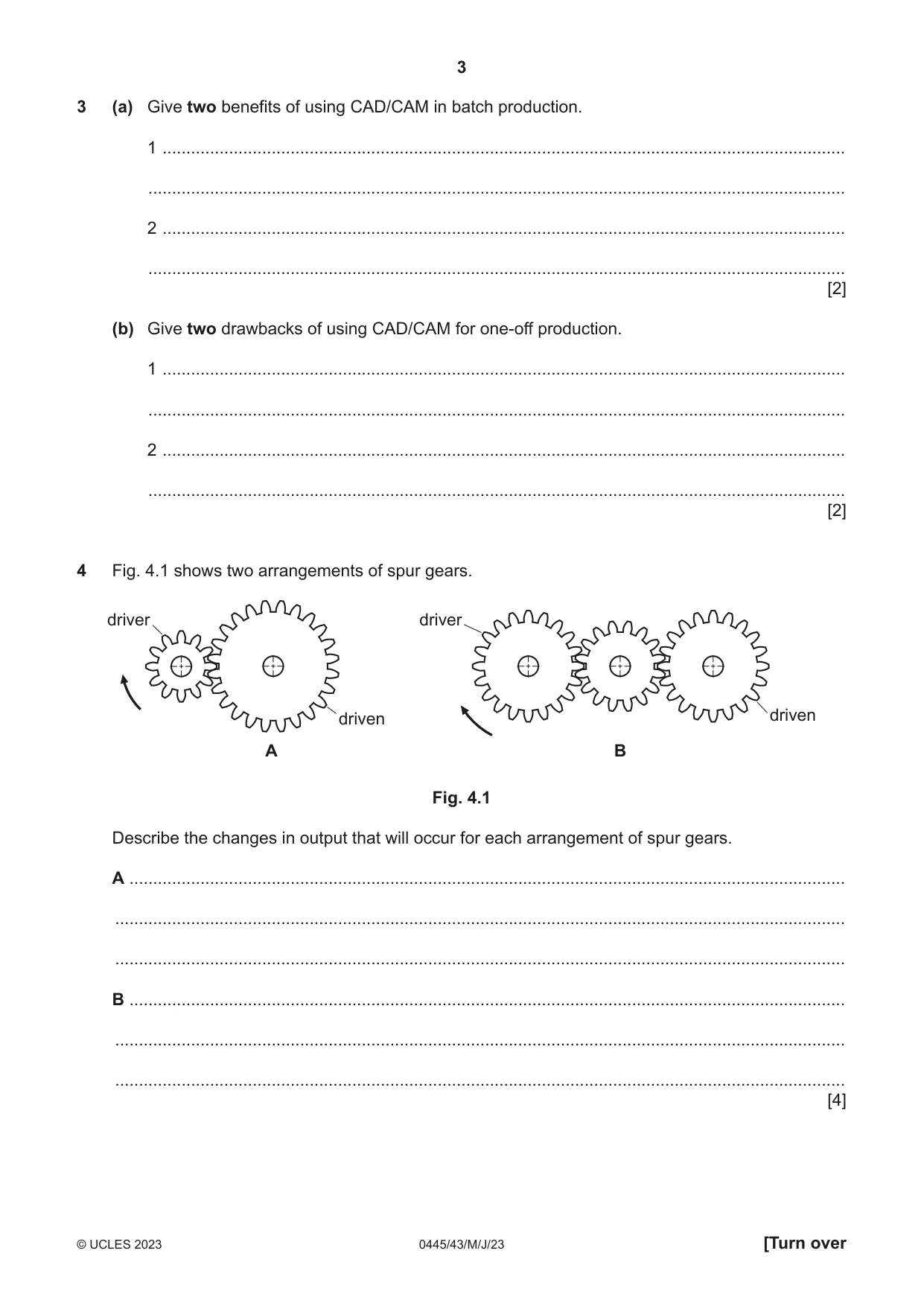 Cambridge IGCSE Design and Technology 0445 2023 May/June Paper 4 · Variant 3 question paper, page 3 of 20