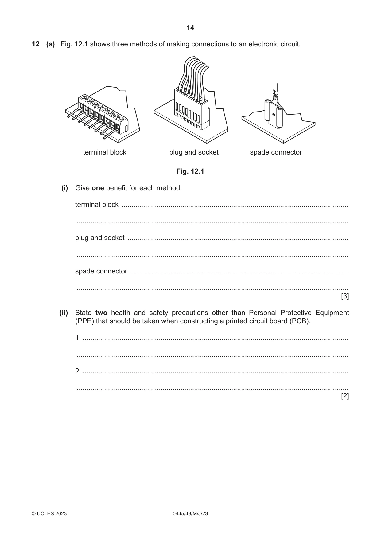 Cambridge IGCSE Design and Technology 0445 2023 May/June Paper 4 · Variant 3 question paper, page 14 of 20