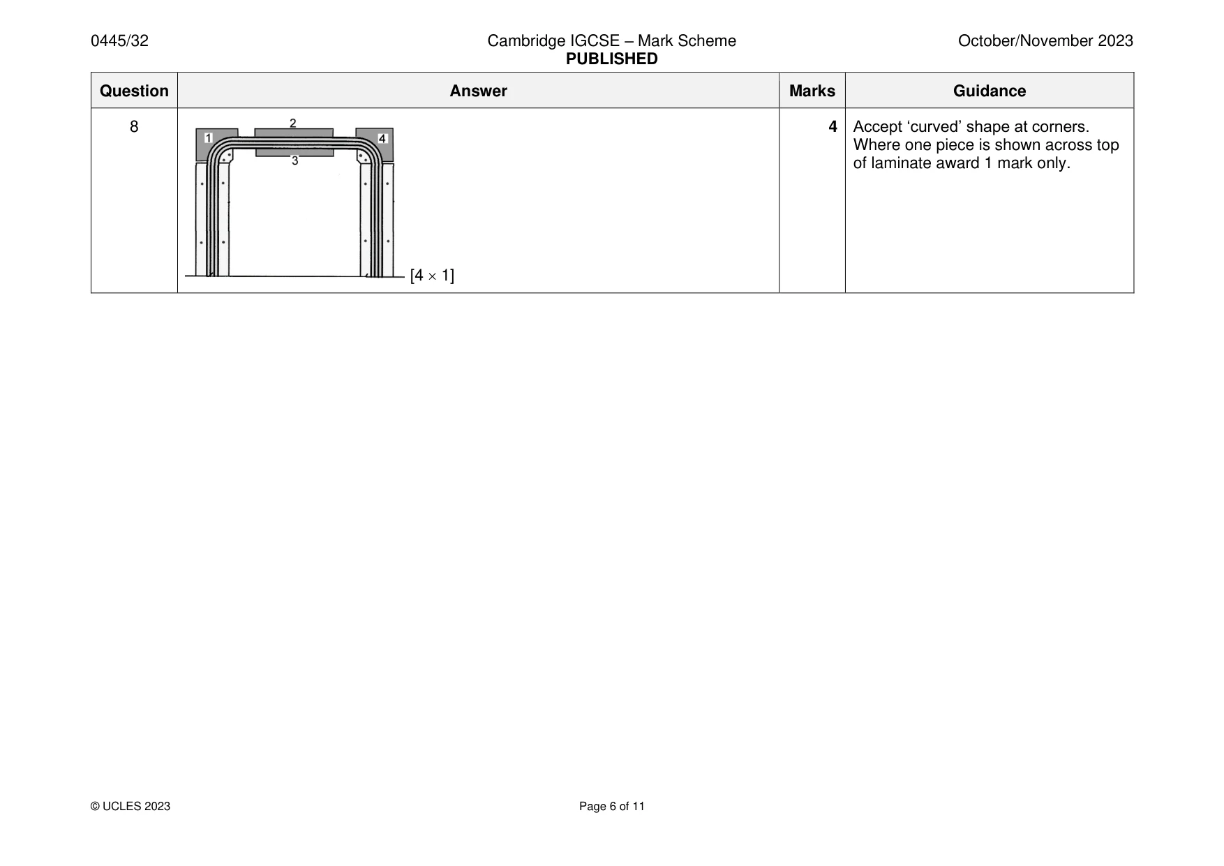 Mark scheme, page 6 of 11