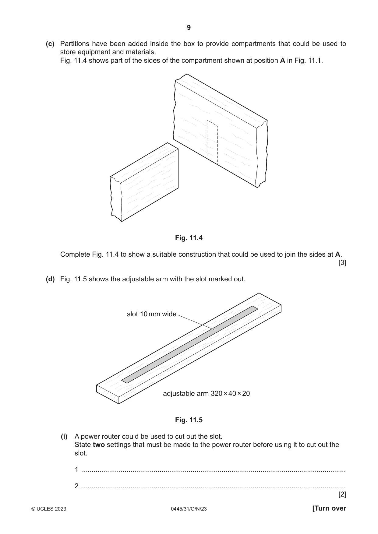 Cambridge IGCSE Design and Technology 0445 2023 Oct/Nov Paper 3 · Variant 1 question paper, page 9 of 24