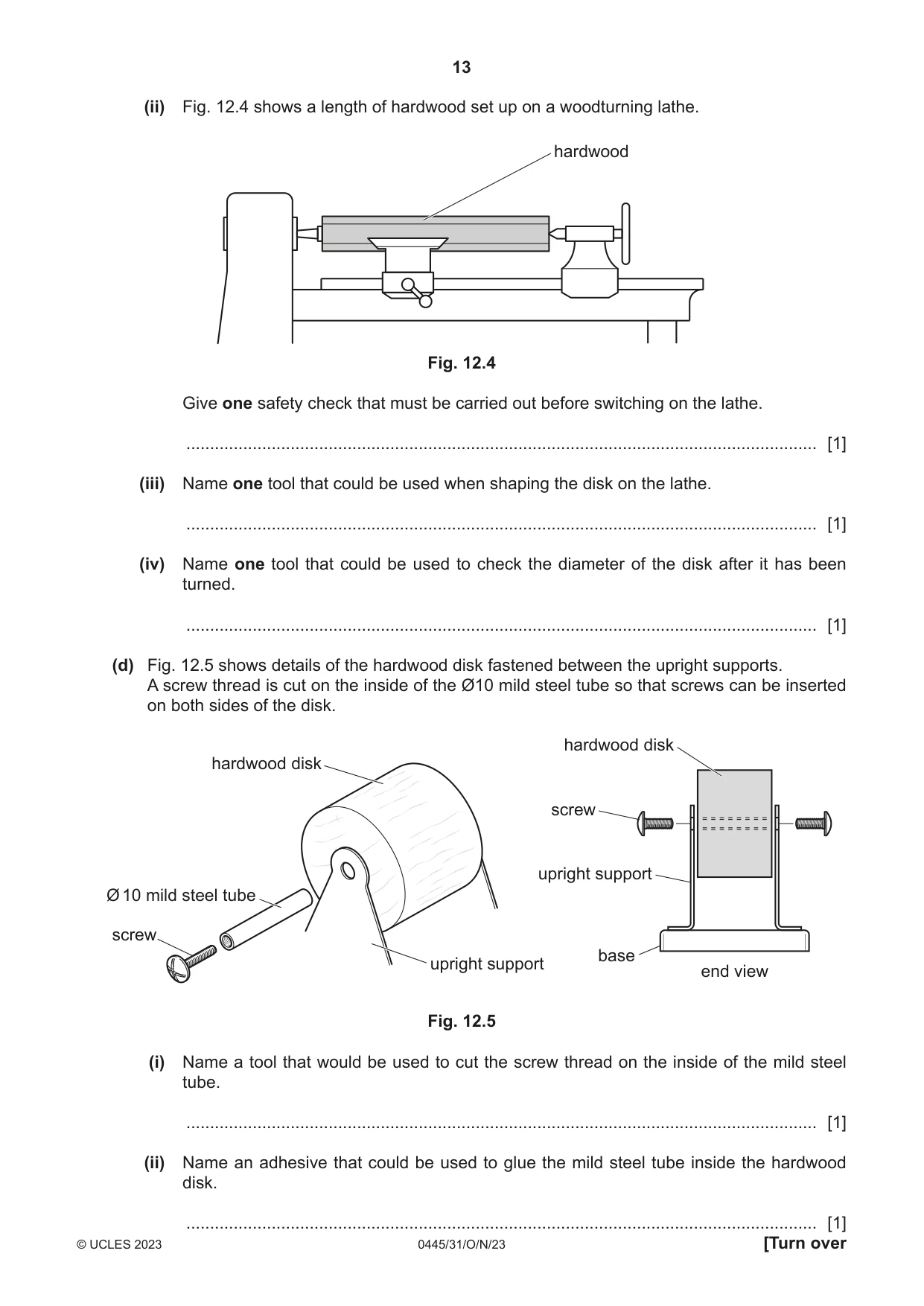 Cambridge IGCSE Design and Technology 0445 2023 Oct/Nov Paper 3 · Variant 1 question paper, page 13 of 24