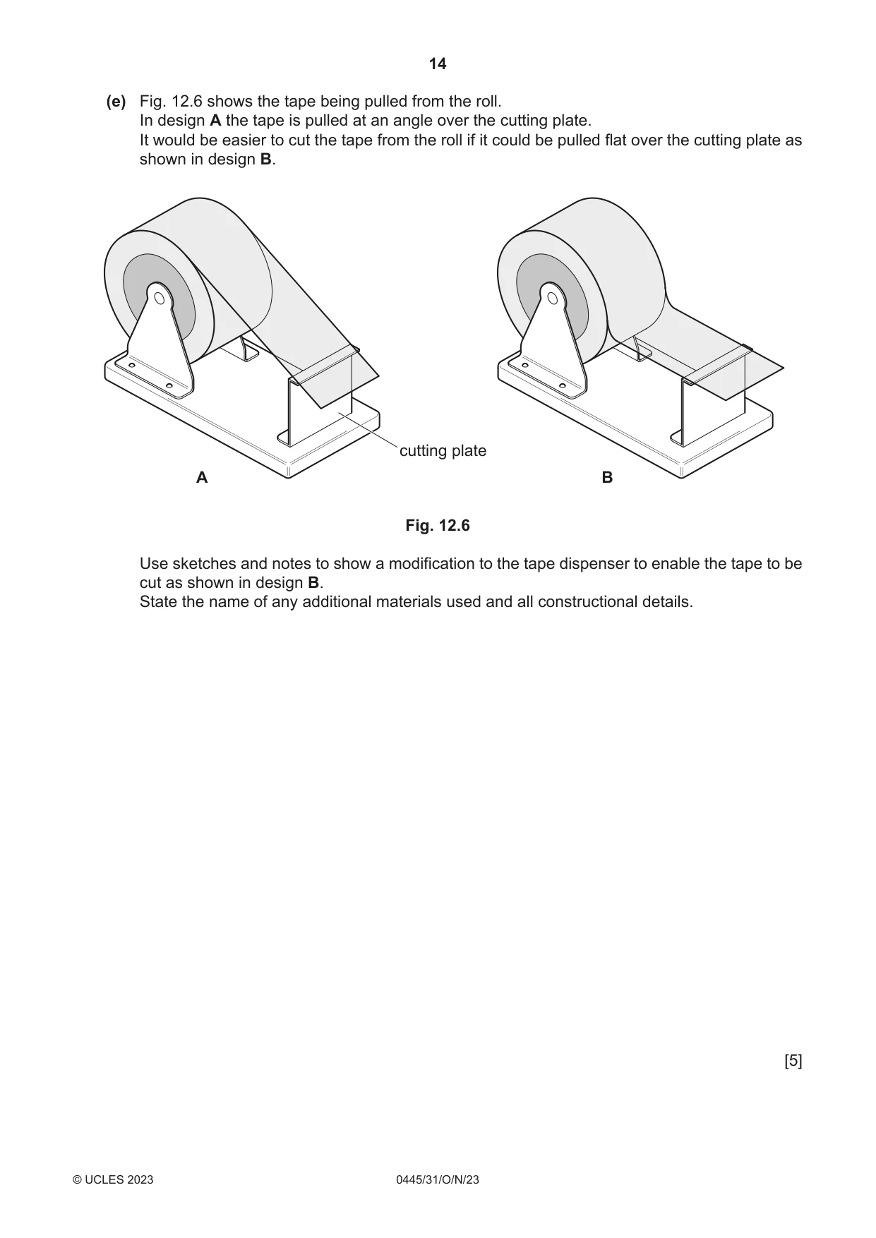 Cambridge IGCSE Design and Technology 0445 2023 Oct/Nov Paper 3 · Variant 1 question paper, page 14 of 24
