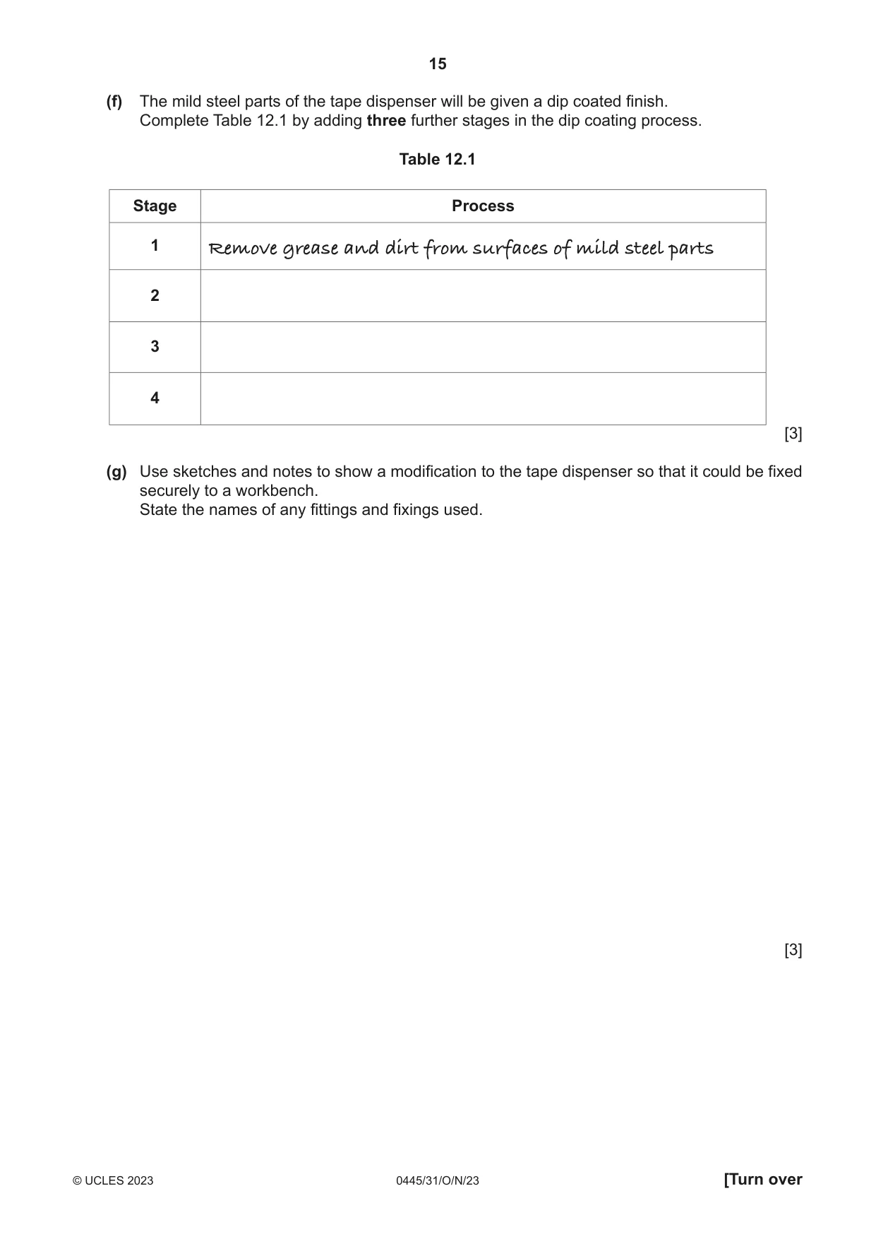 Cambridge IGCSE Design and Technology 0445 2023 Oct/Nov Paper 3 · Variant 1 question paper, page 15 of 24